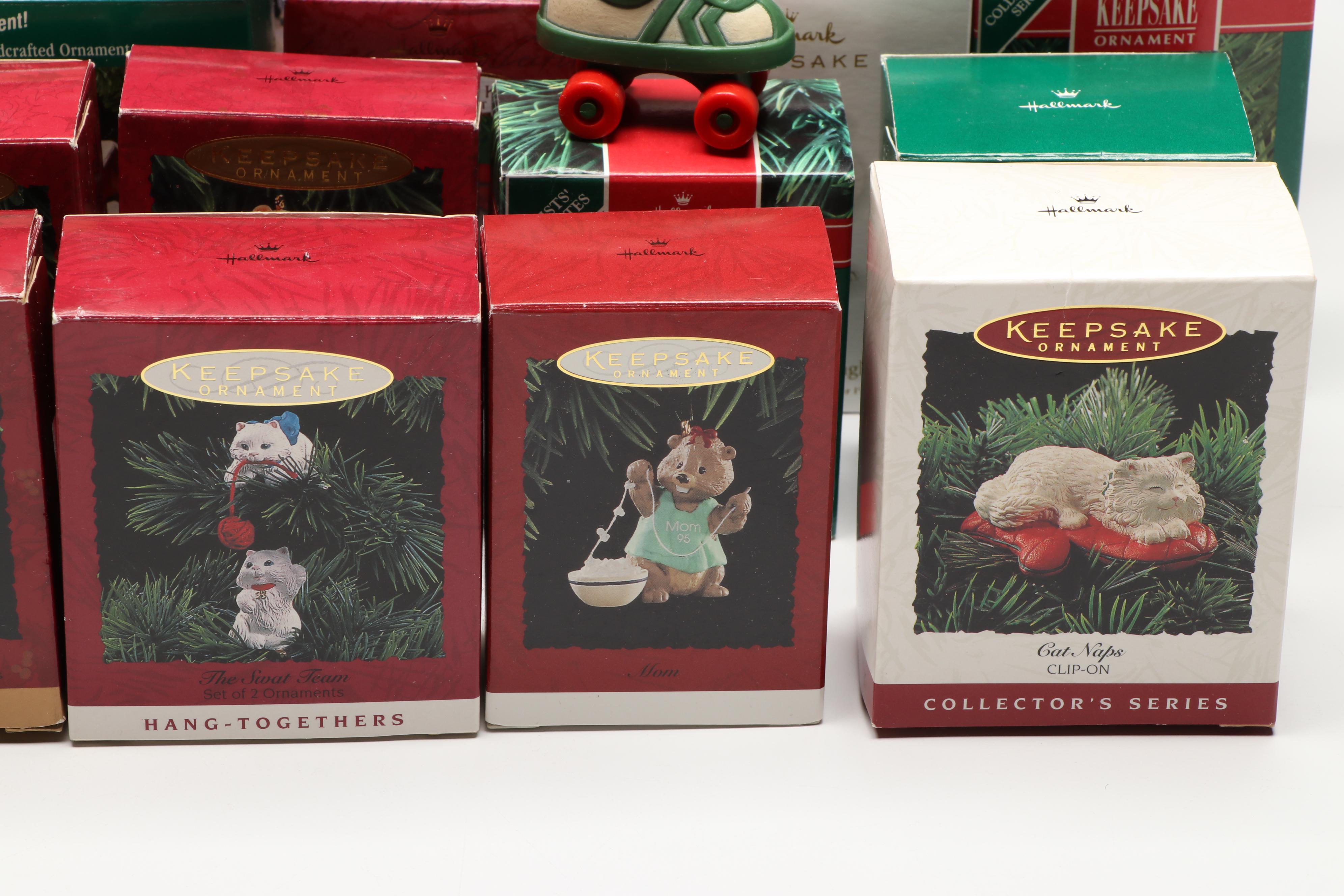 Hallmark Keepsake "Christmas Kitty" and Collector Series Animal Ornaments