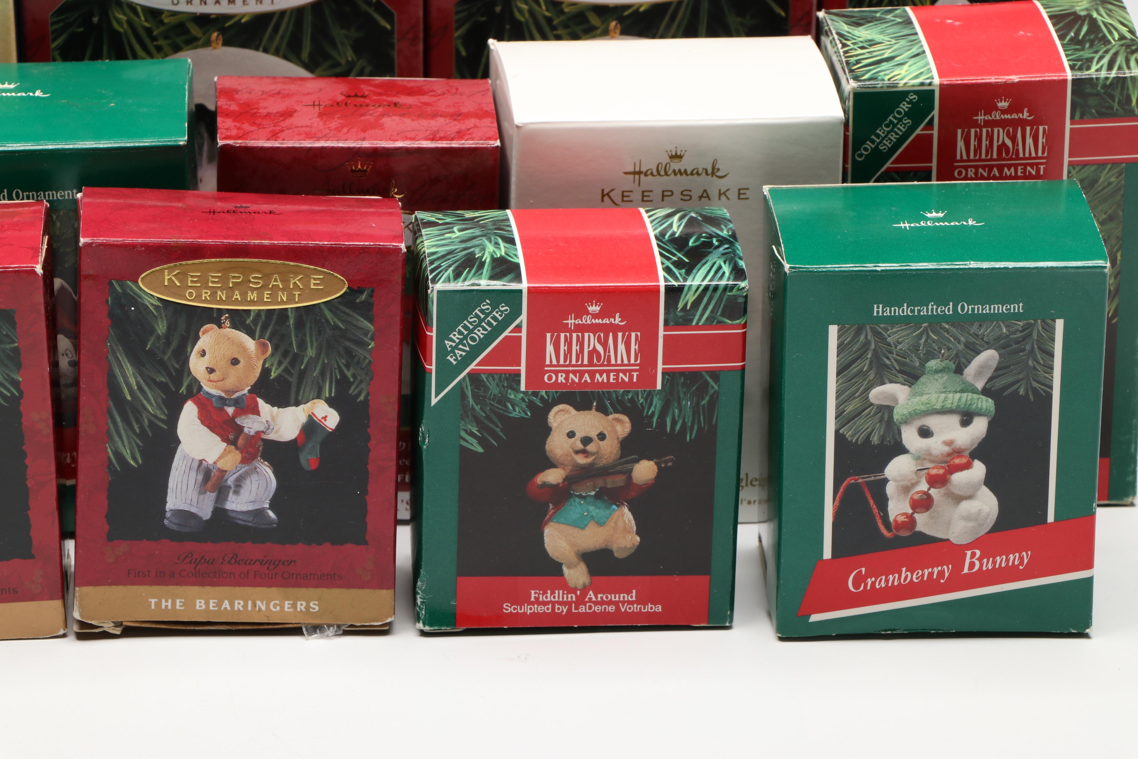 Hallmark Keepsake "Christmas Kitty" and Collector Series Animal Ornaments