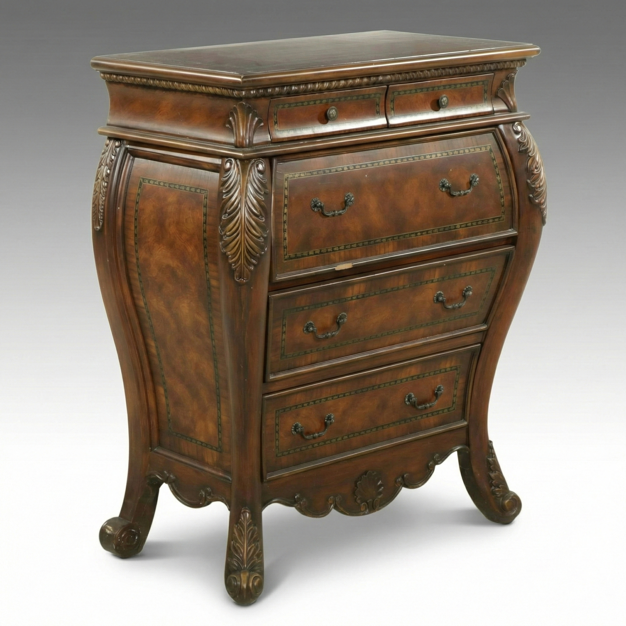 Dutch Baroque Style Bombé Fall-Front Desk, Late 20th to 21st Century