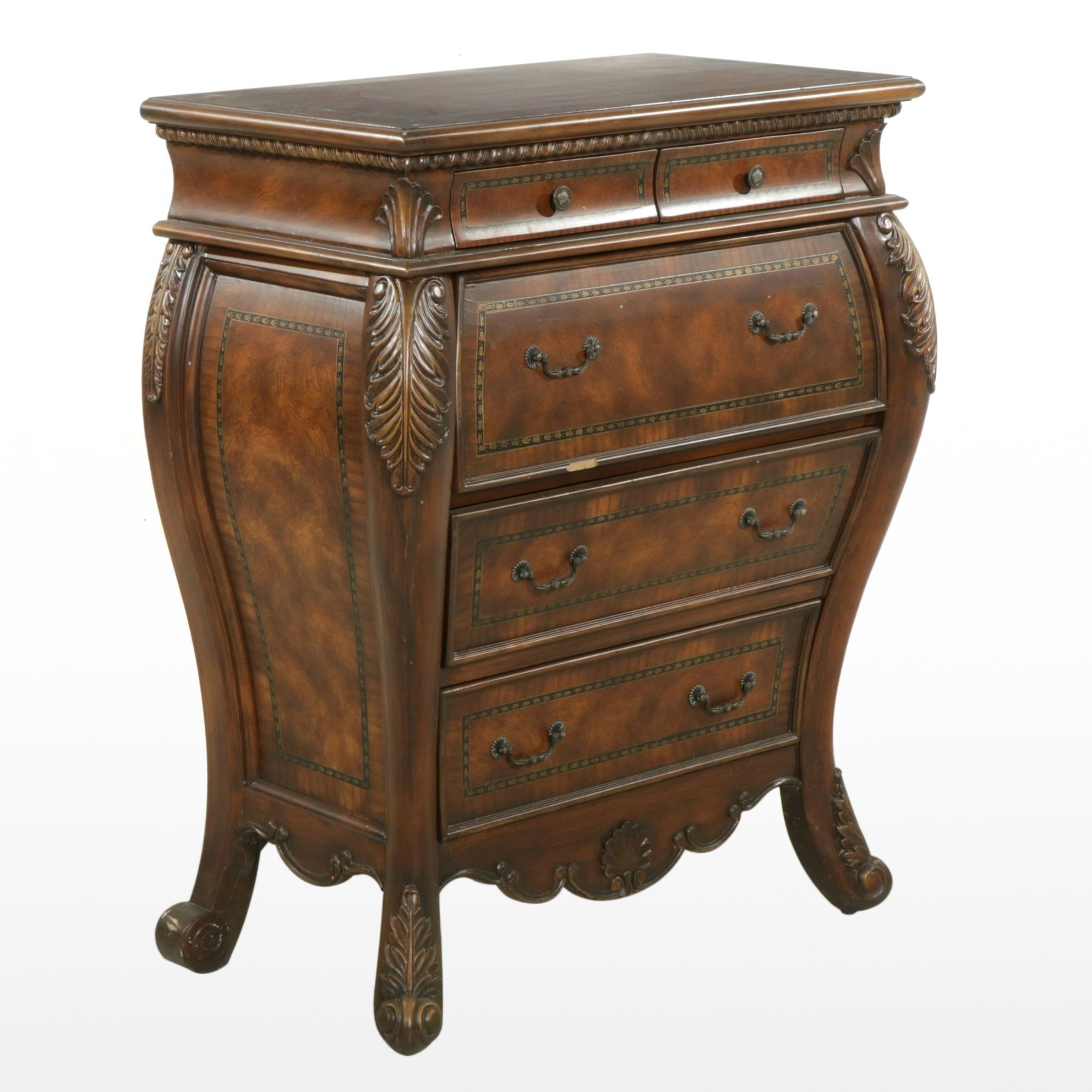 Dutch Baroque Style Bombé Fall-Front Desk, Late 20th to 21st Century