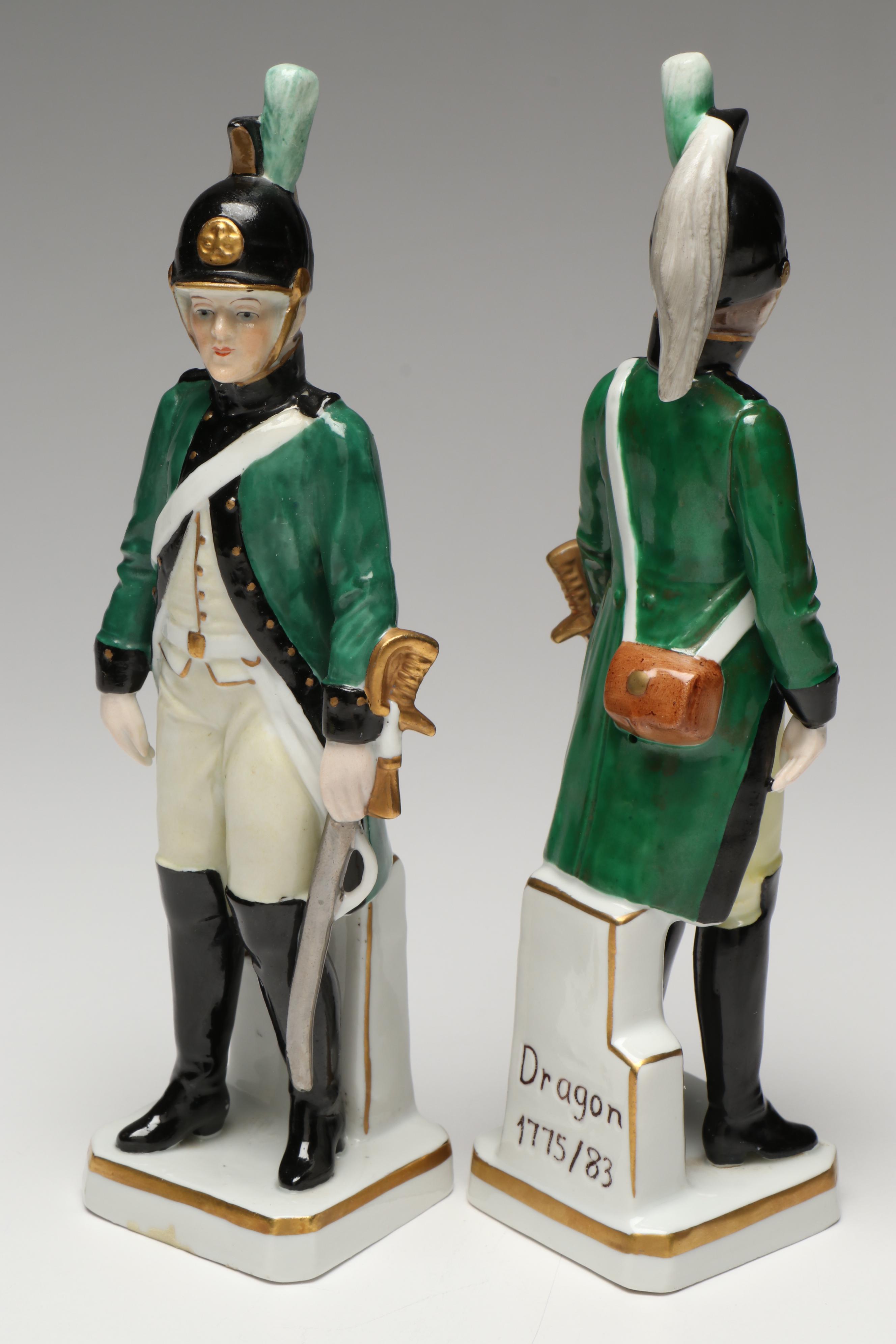 Carl Thieme, Sitzendorf and Other Military Dressed Porcelain Figures