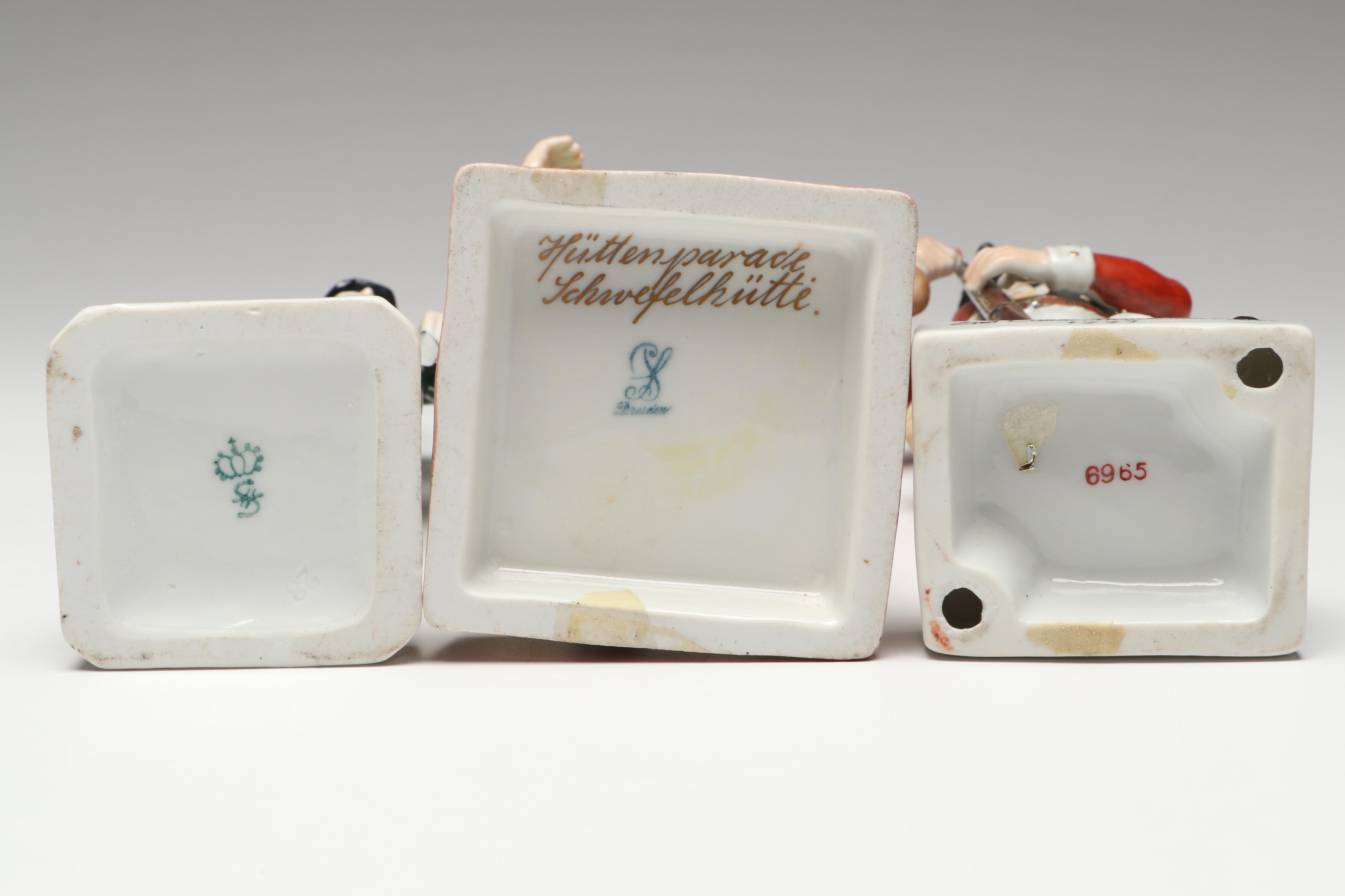 Carl Thieme, Sitzendorf and Other Military Dressed Porcelain Figures