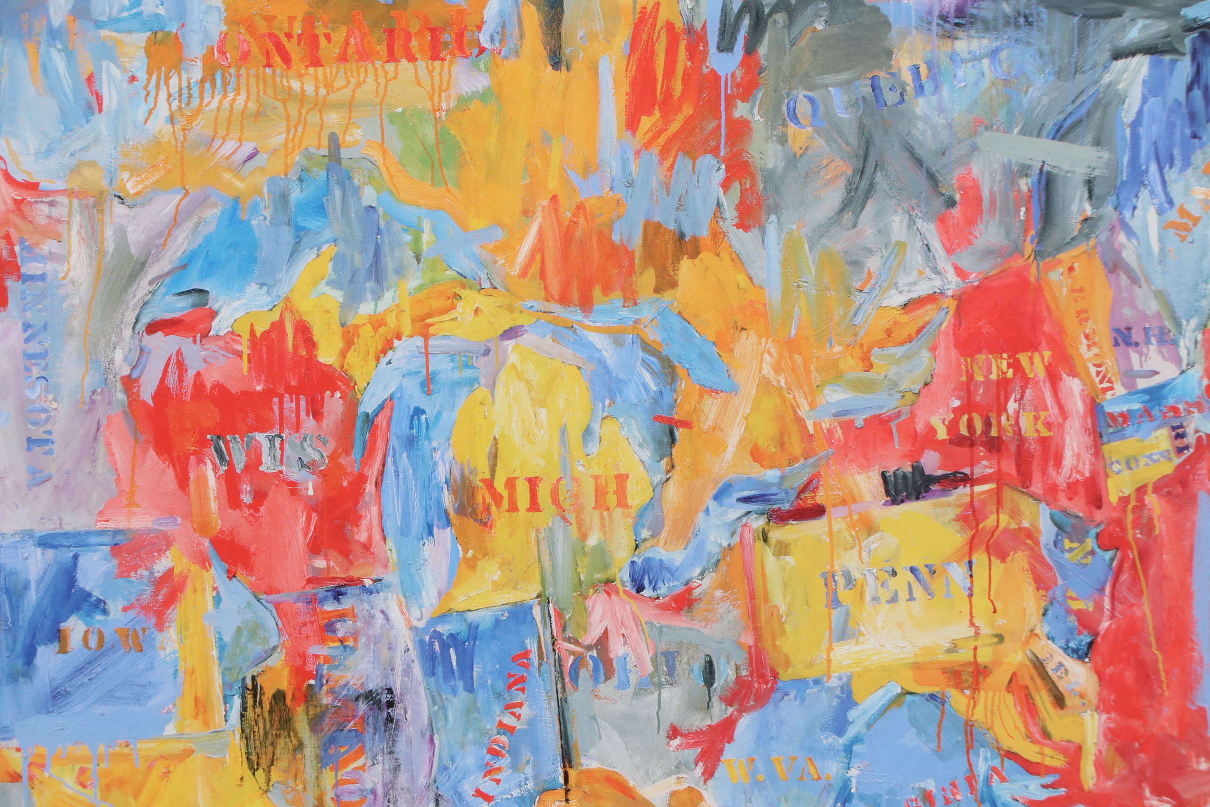 Offset Lithograph After Jasper Johns "Map"