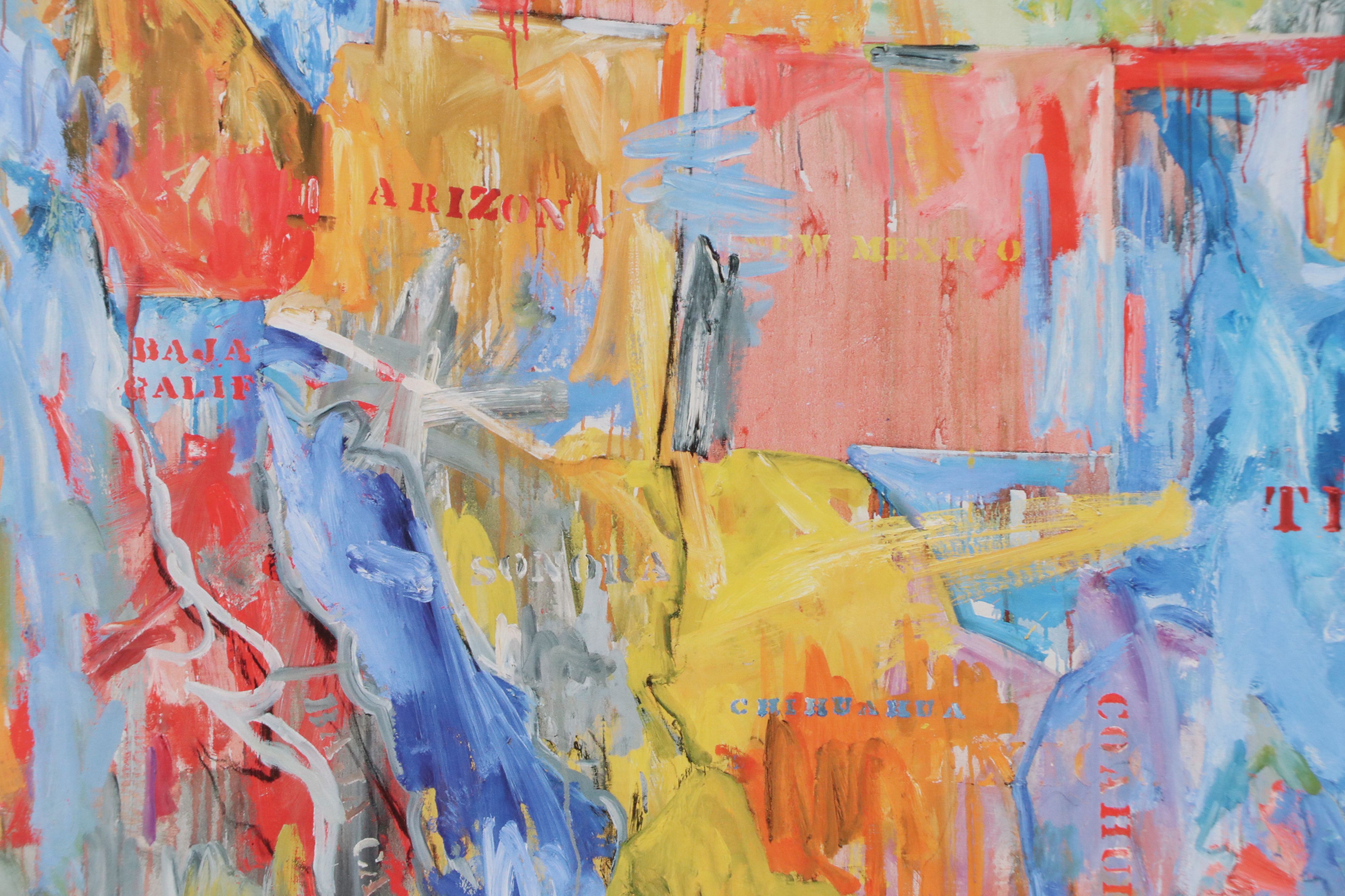 Offset Lithograph After Jasper Johns "Map"