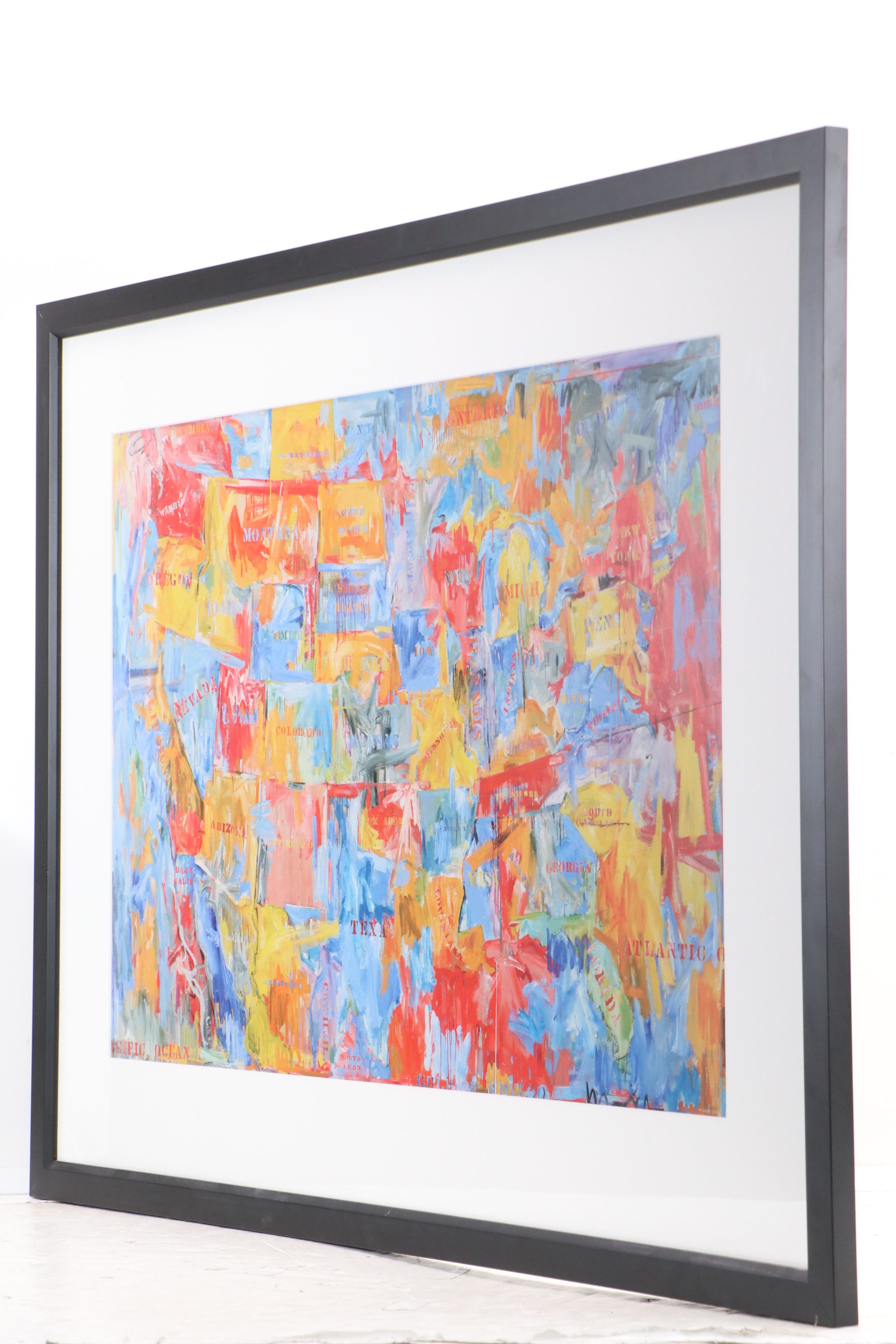 Offset Lithograph After Jasper Johns "Map"