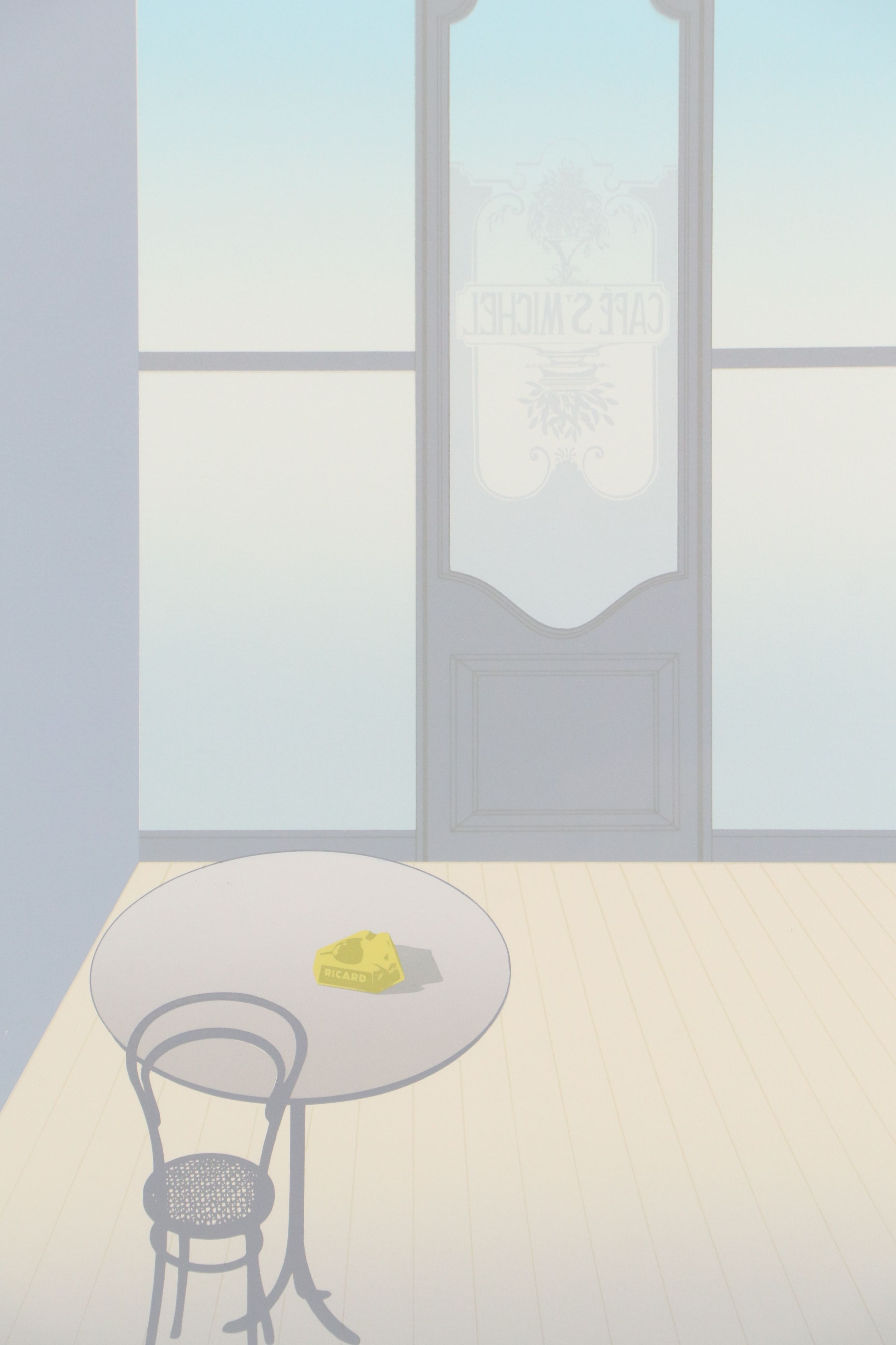 Peregrine King Color Lithograph "Café St. Michel"