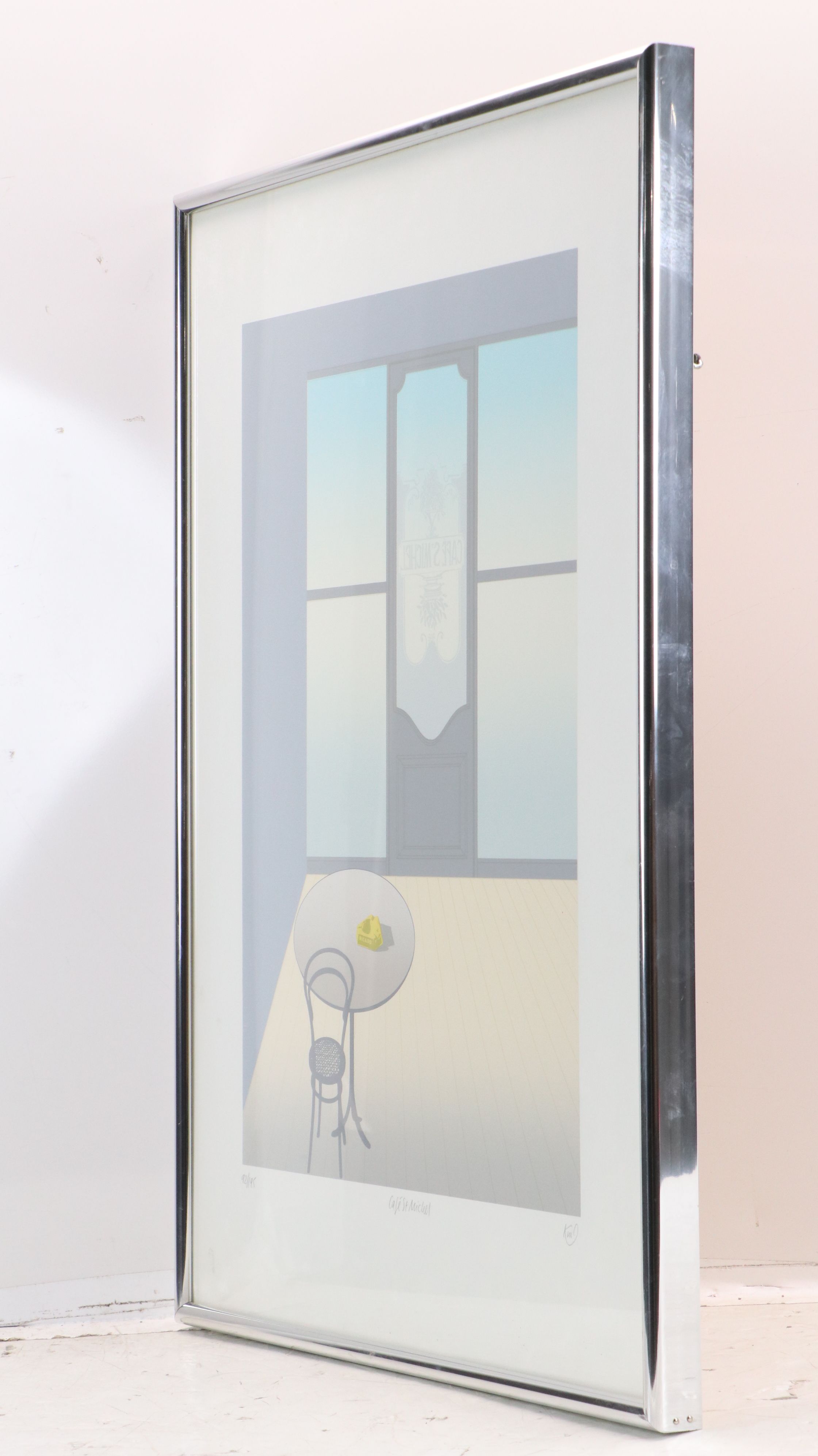 Peregrine King Color Lithograph "Café St. Michel"