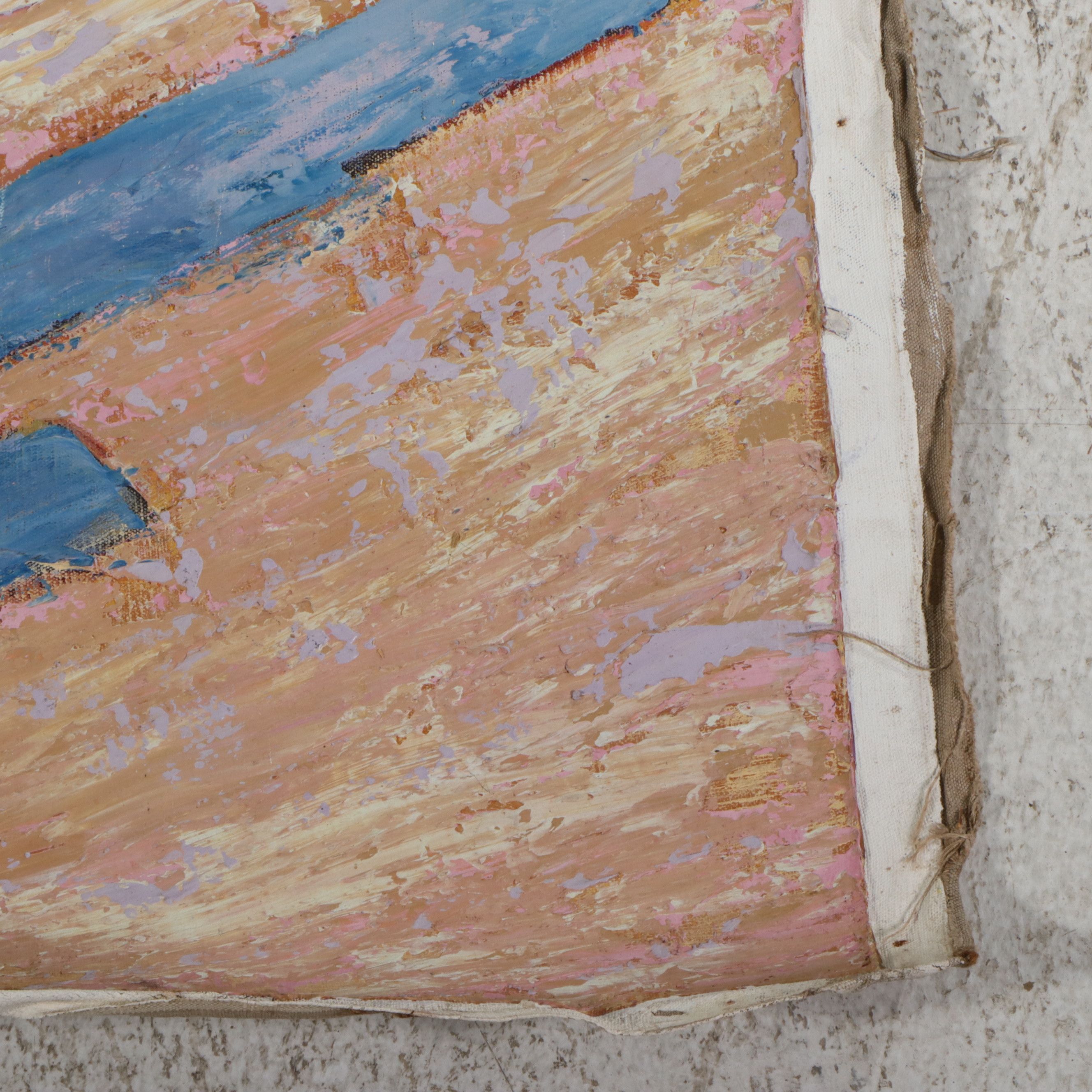 Howard Storm Monumental Acrylic Painting of Wood Structure, Late 20th Century