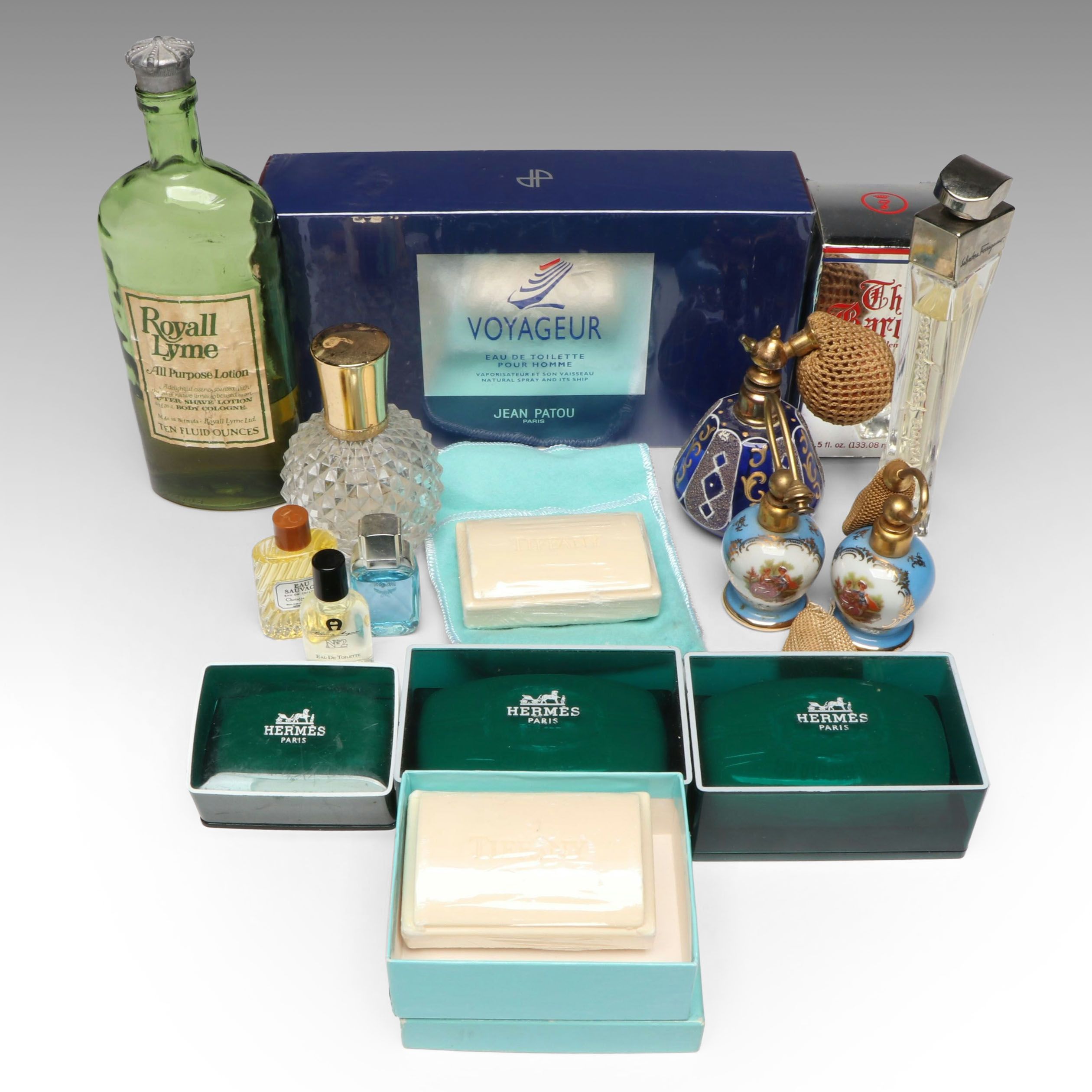 Limoges France Cobalt Perfume Bottles with Hermès and More Soaps and Accessories