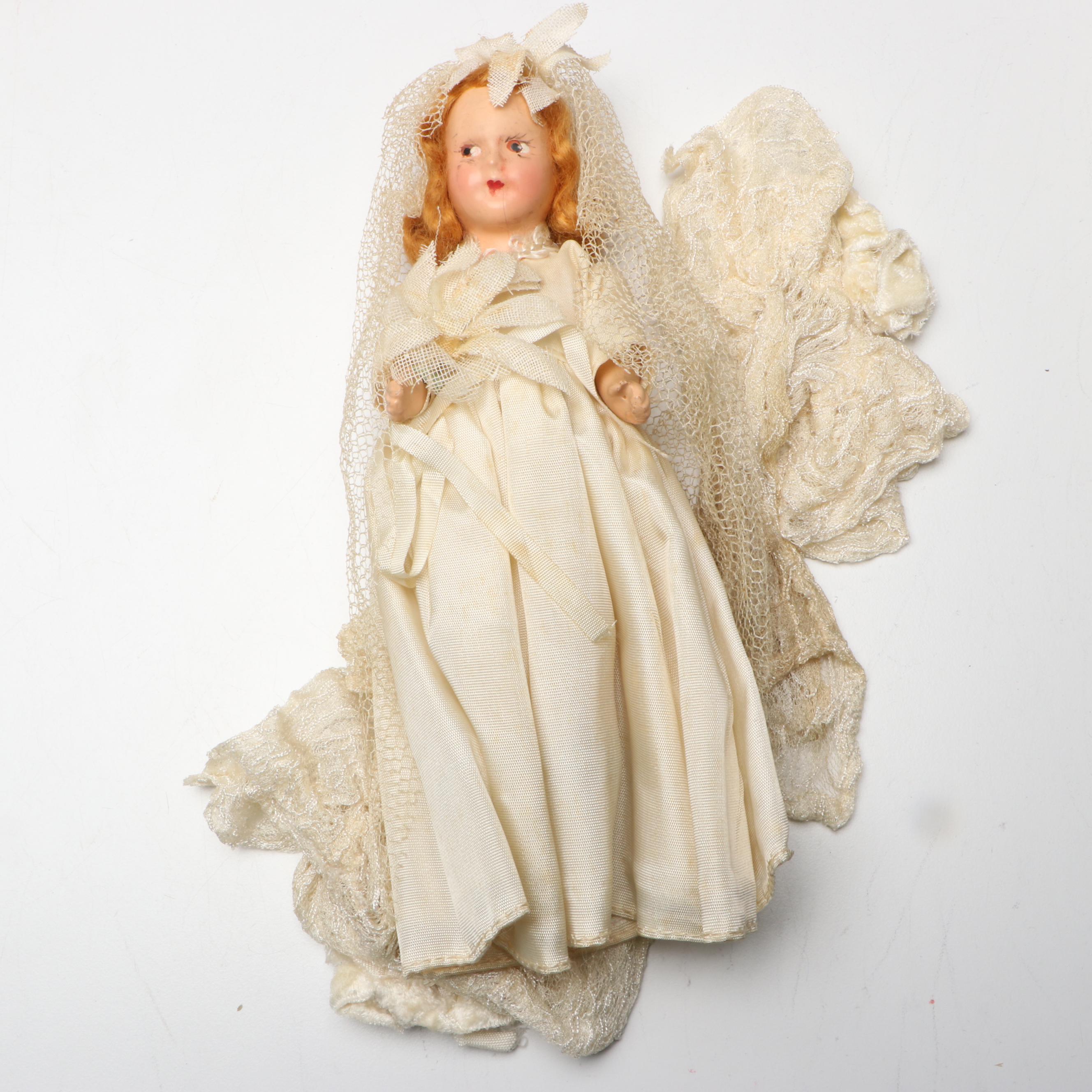 Ganz "Q-Tee" Porcelain Clown with Other Porcelain and Composition Dolls