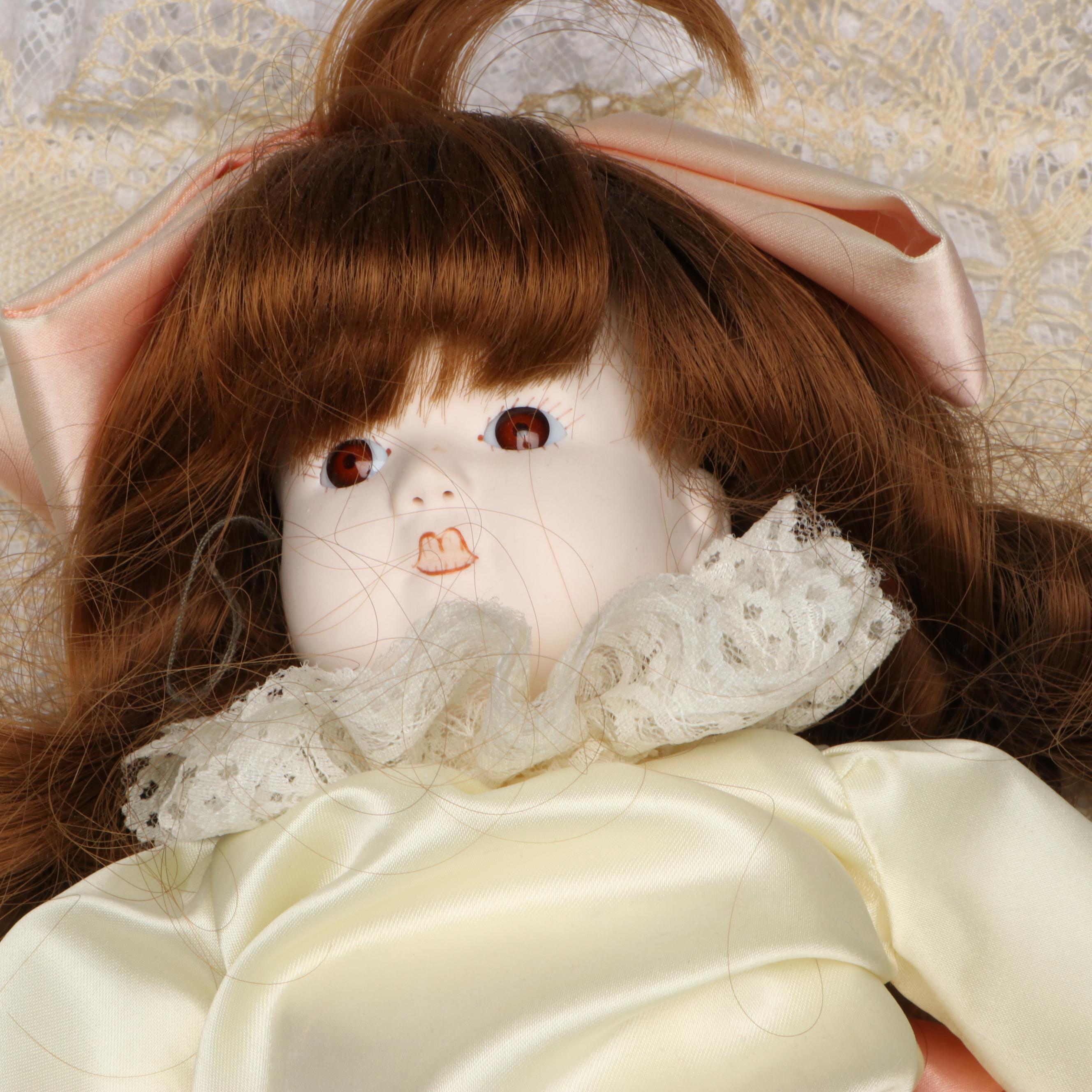 Ganz "Q-Tee" Porcelain Clown with Other Porcelain and Composition Dolls