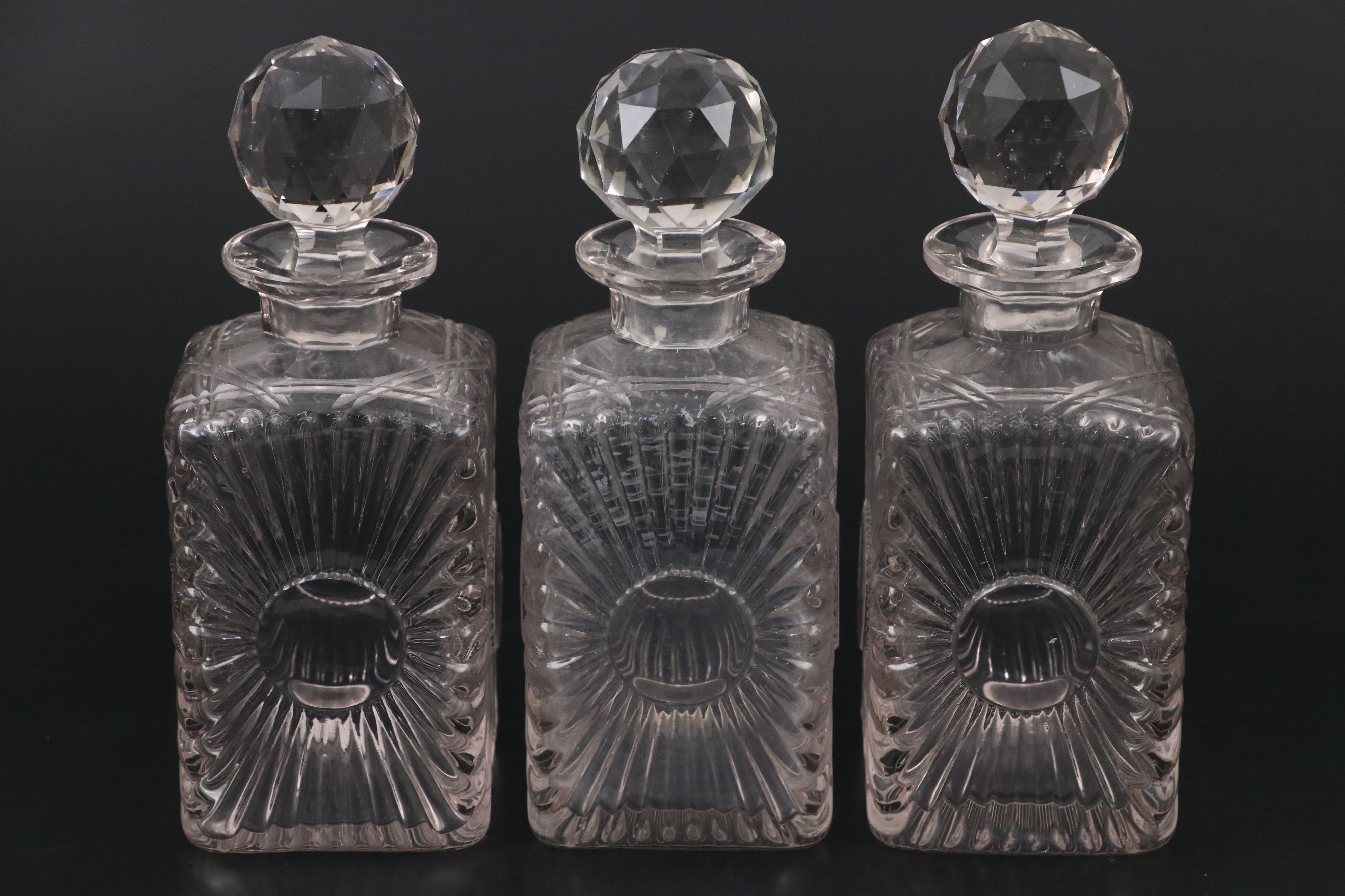 John Grinsell & Sons Silver Plate Tantalus with Crystal Decanters