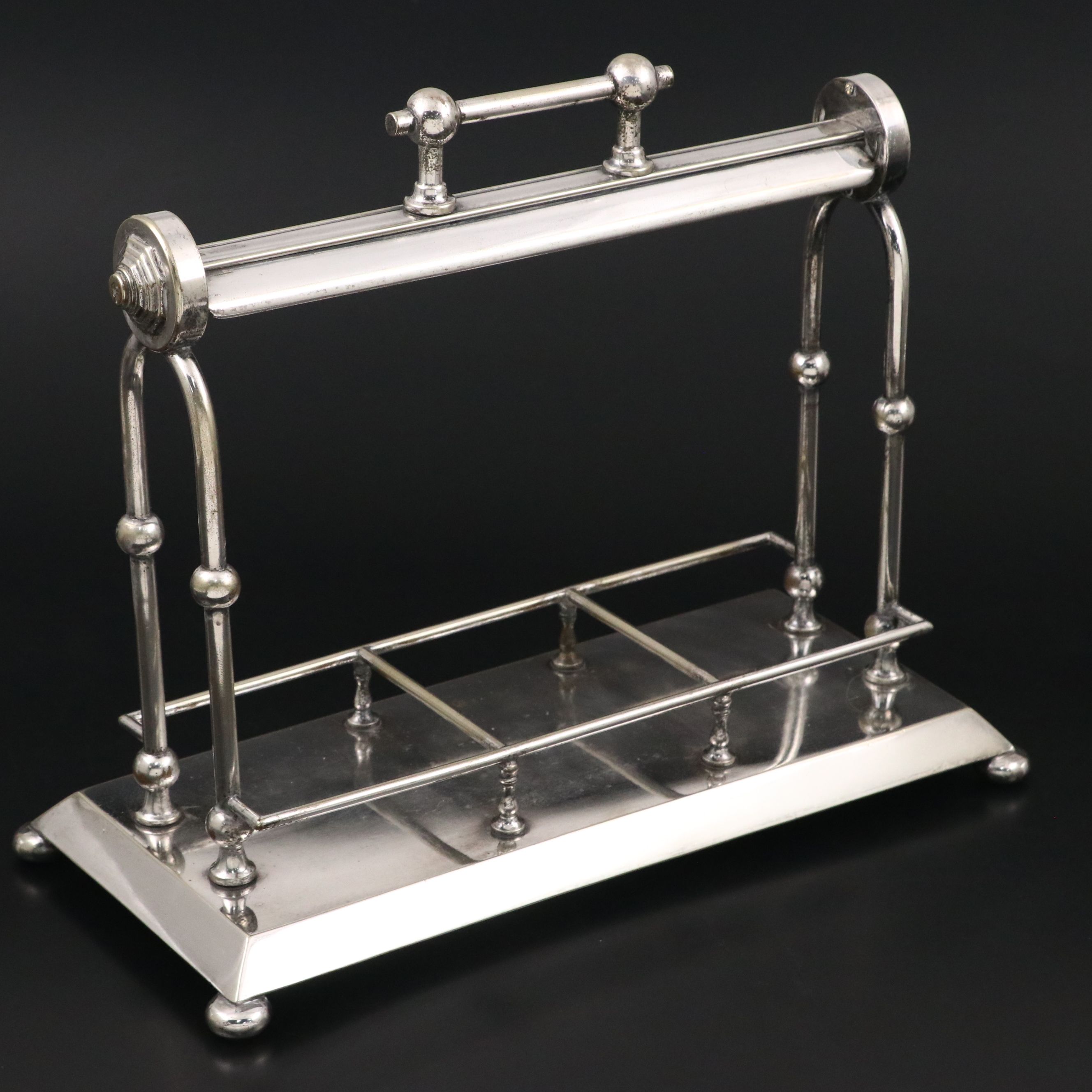 John Grinsell & Sons Silver Plate Tantalus with Crystal Decanters