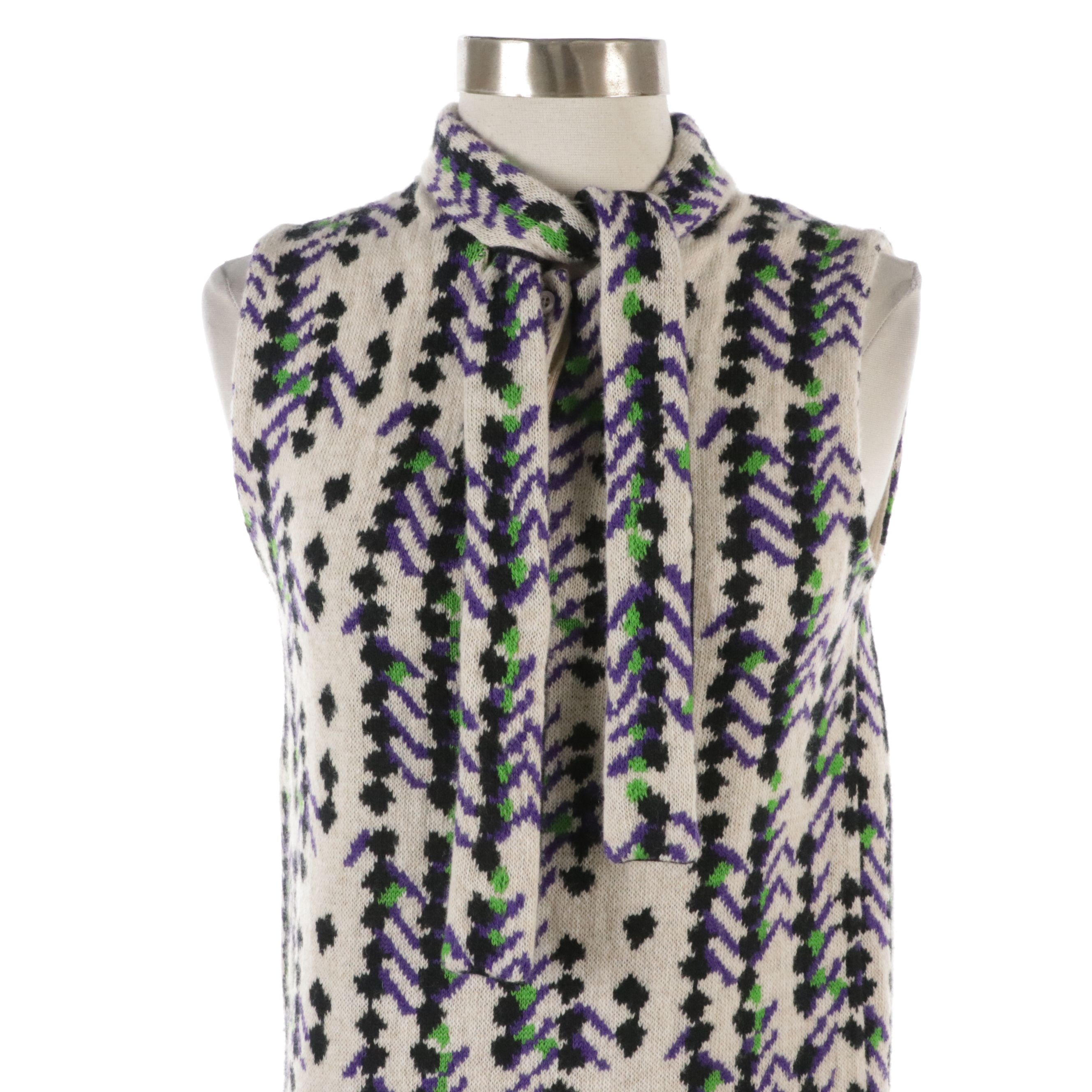 Prada Knit Sleeveless Sweater with Tie Sash