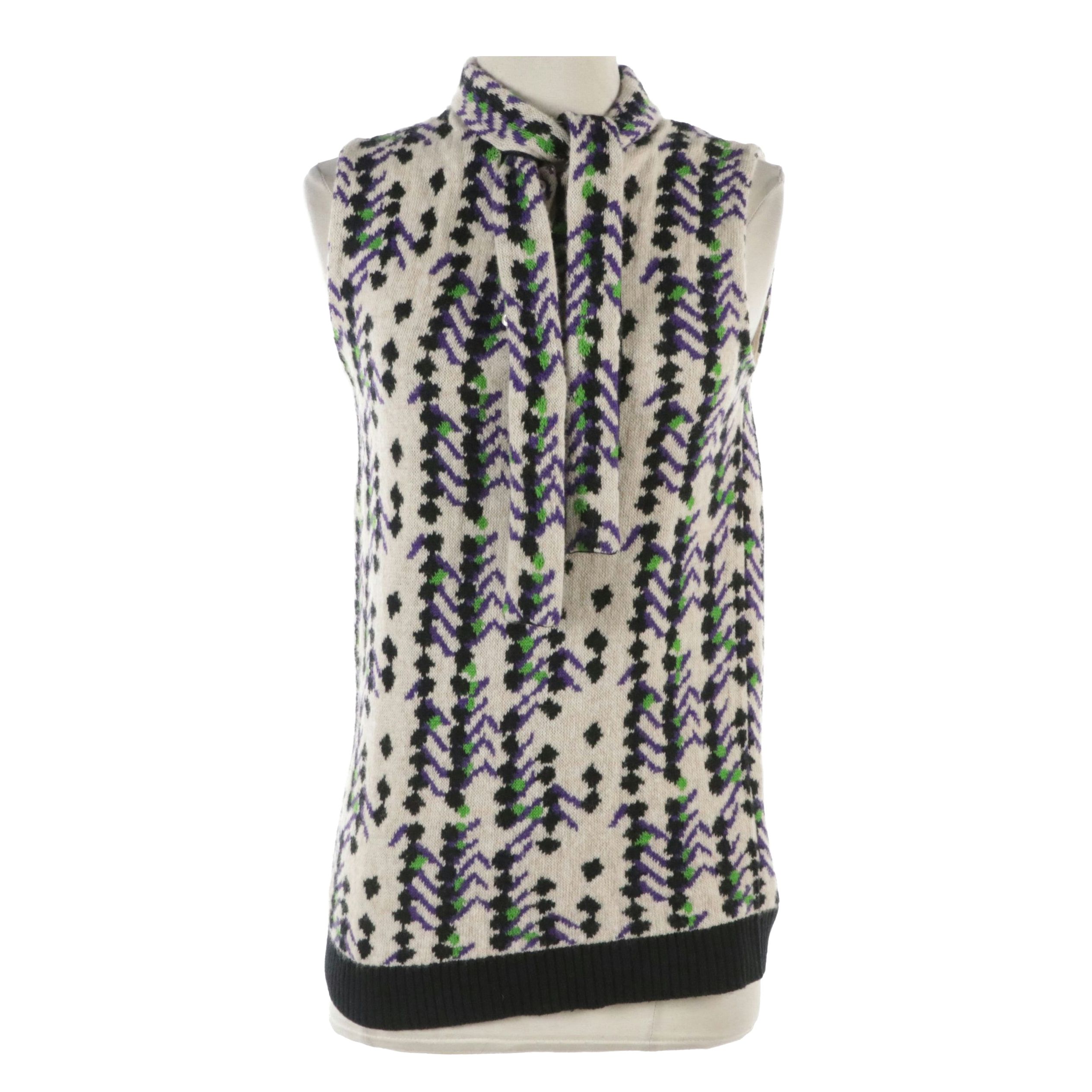 Prada Knit Sleeveless Sweater with Tie Sash