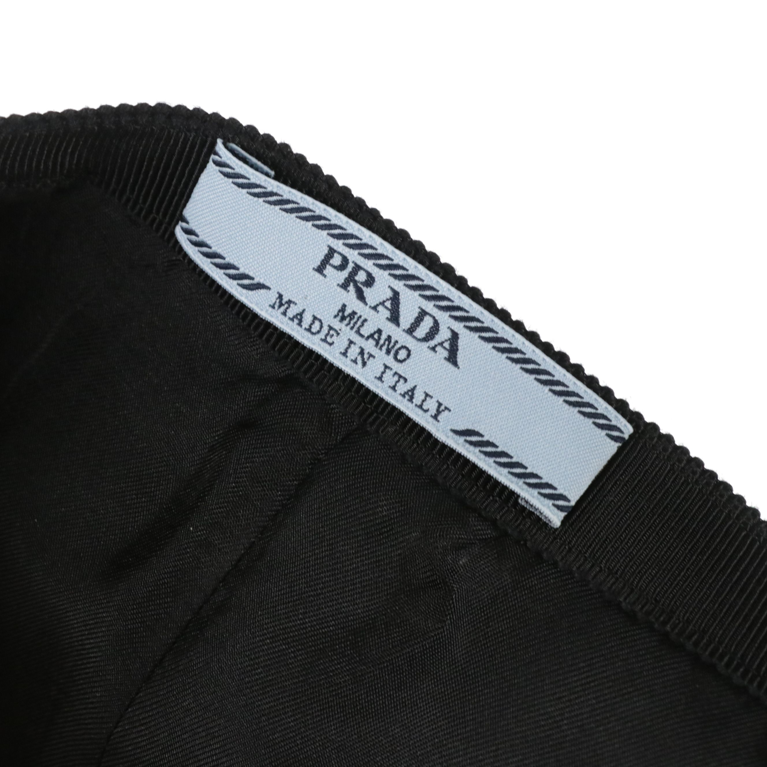 Prada Houndstooth Plaid Skirt in Black/White with Grosgrain Bow Waistband