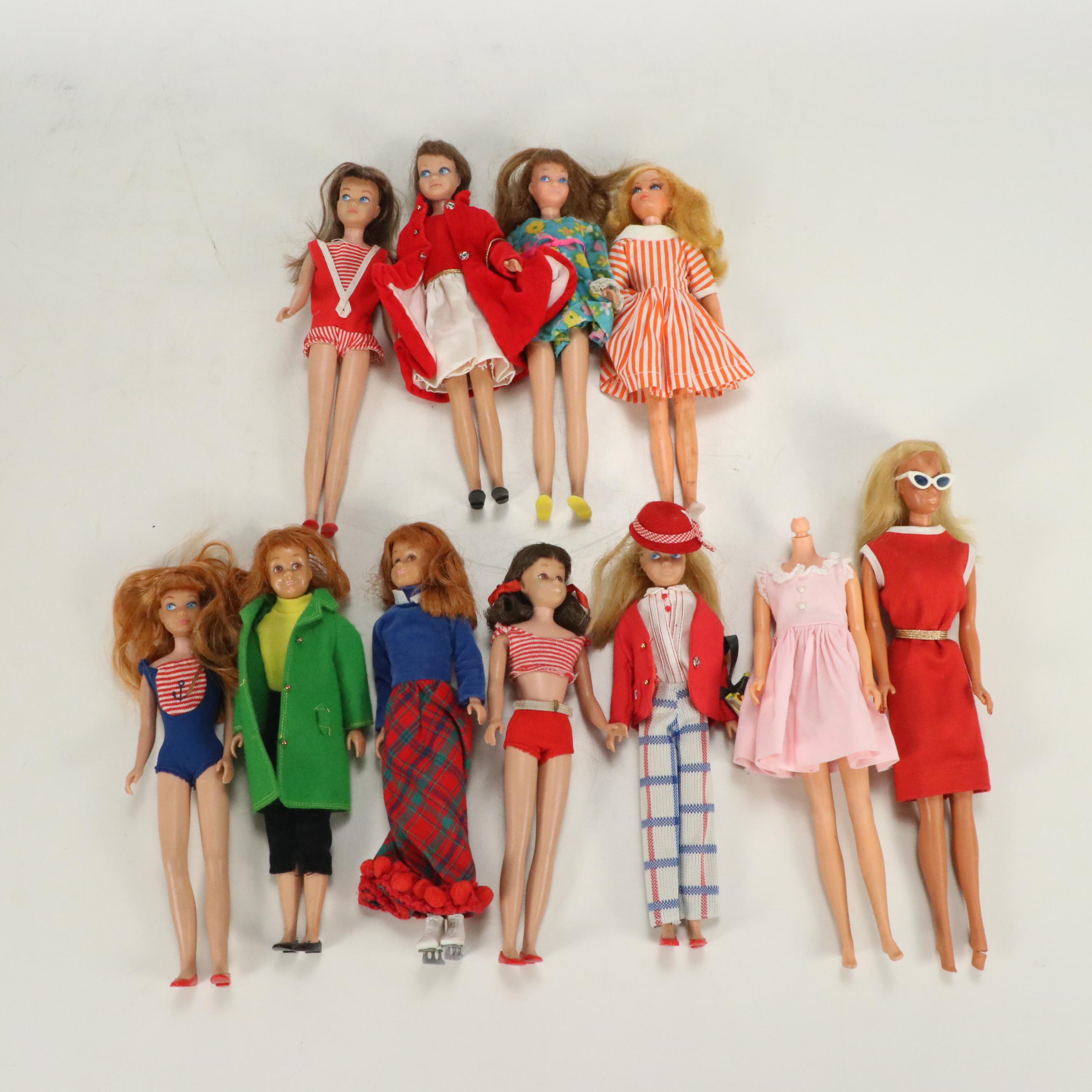Mattel Barbie, Skipper and More Doll Clothing with Dolls and Playsets, 1960s