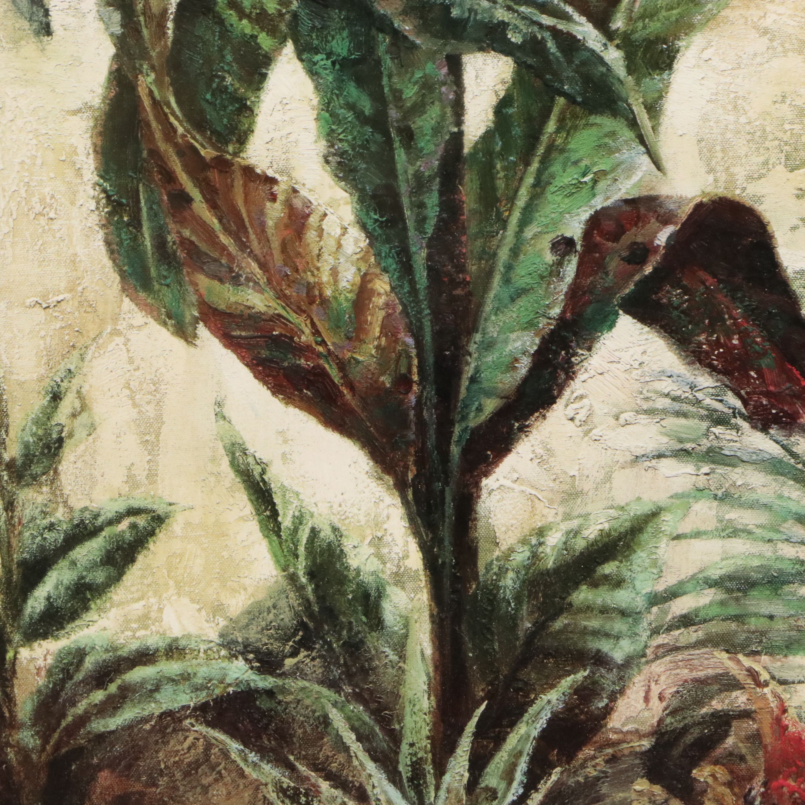 Eduardo Moreau Offset Lithographs "Exotic Palms I and II," Late 20th Century