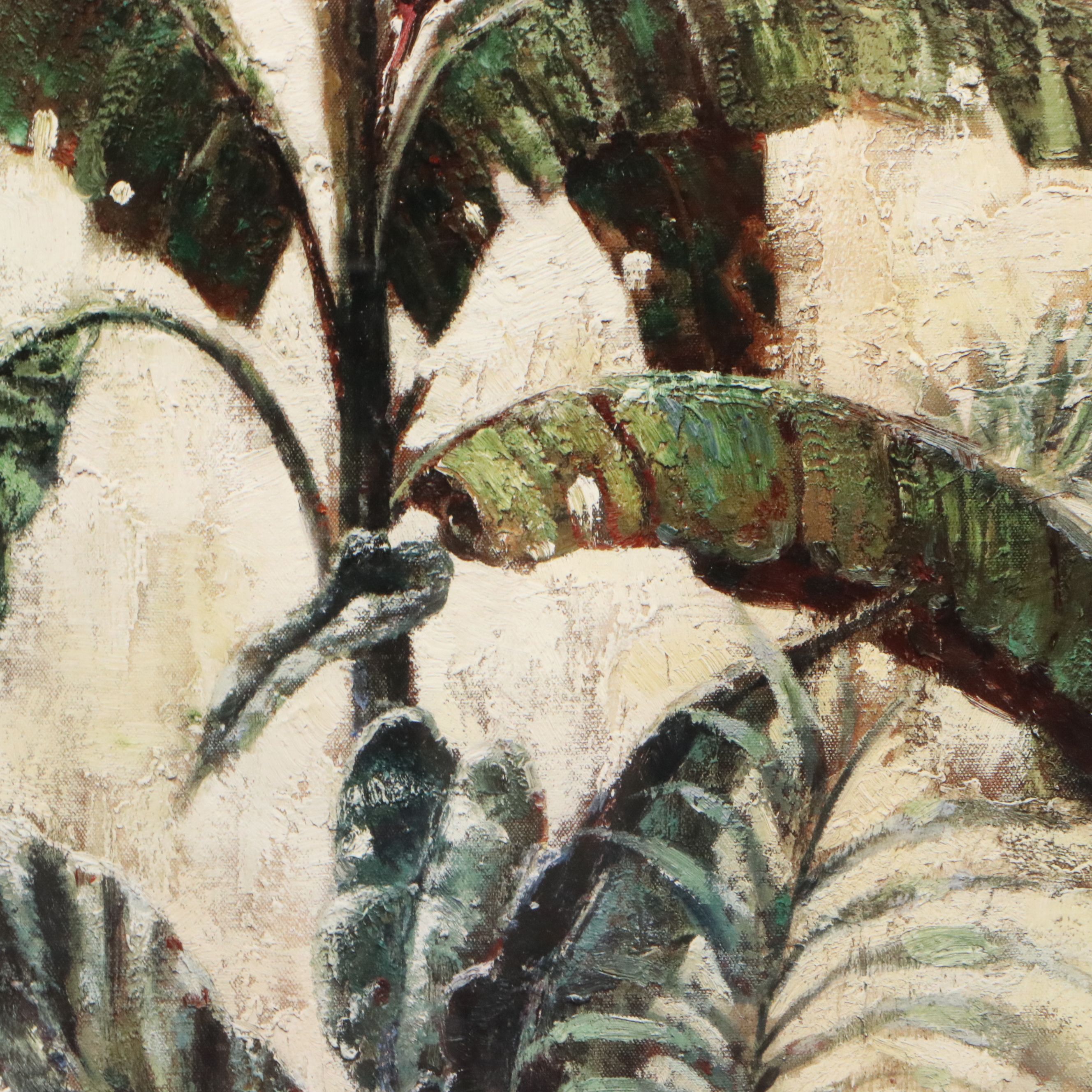 Eduardo Moreau Offset Lithographs "Exotic Palms I and II," Late 20th Century