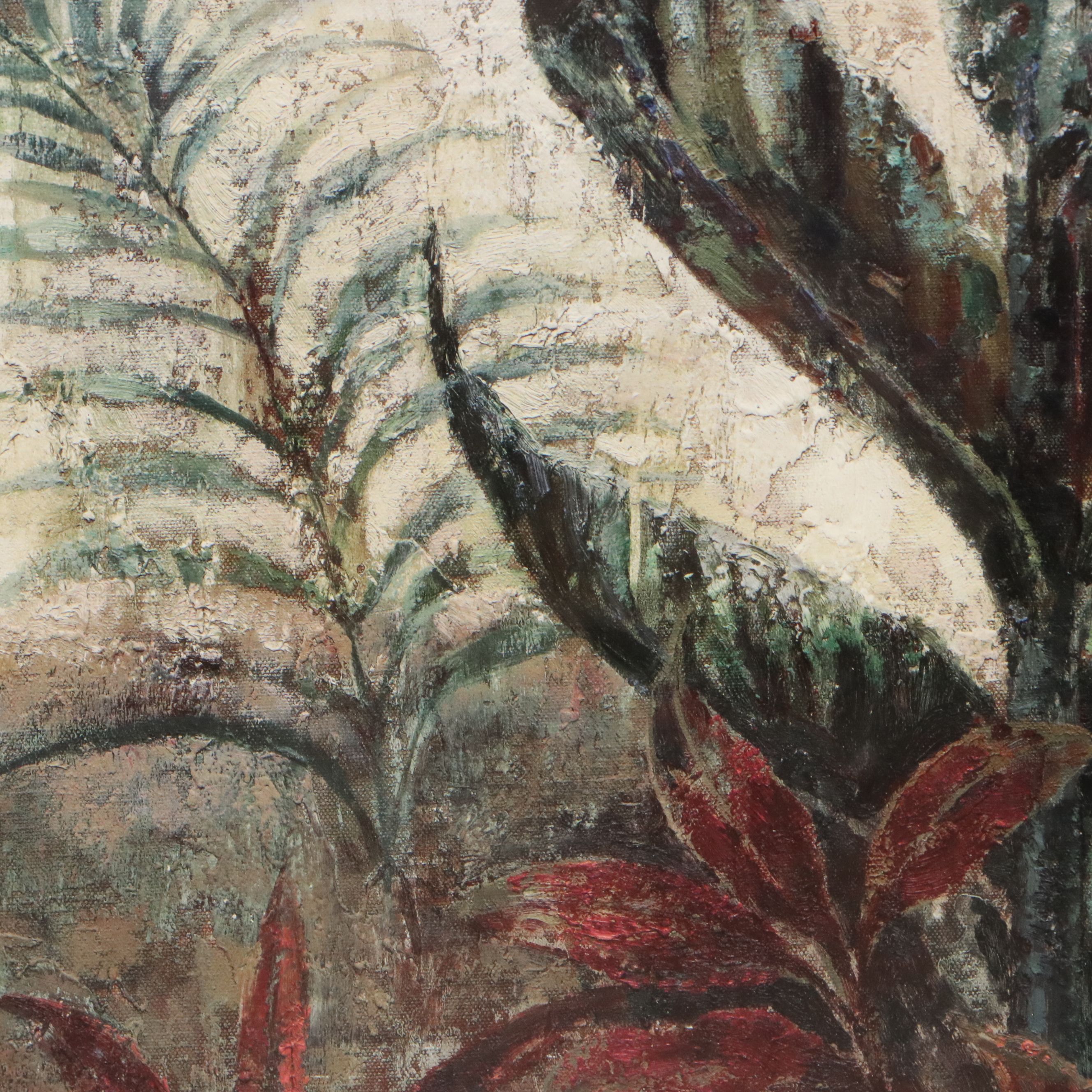 Eduardo Moreau Offset Lithographs "Exotic Palms I and II," Late 20th Century