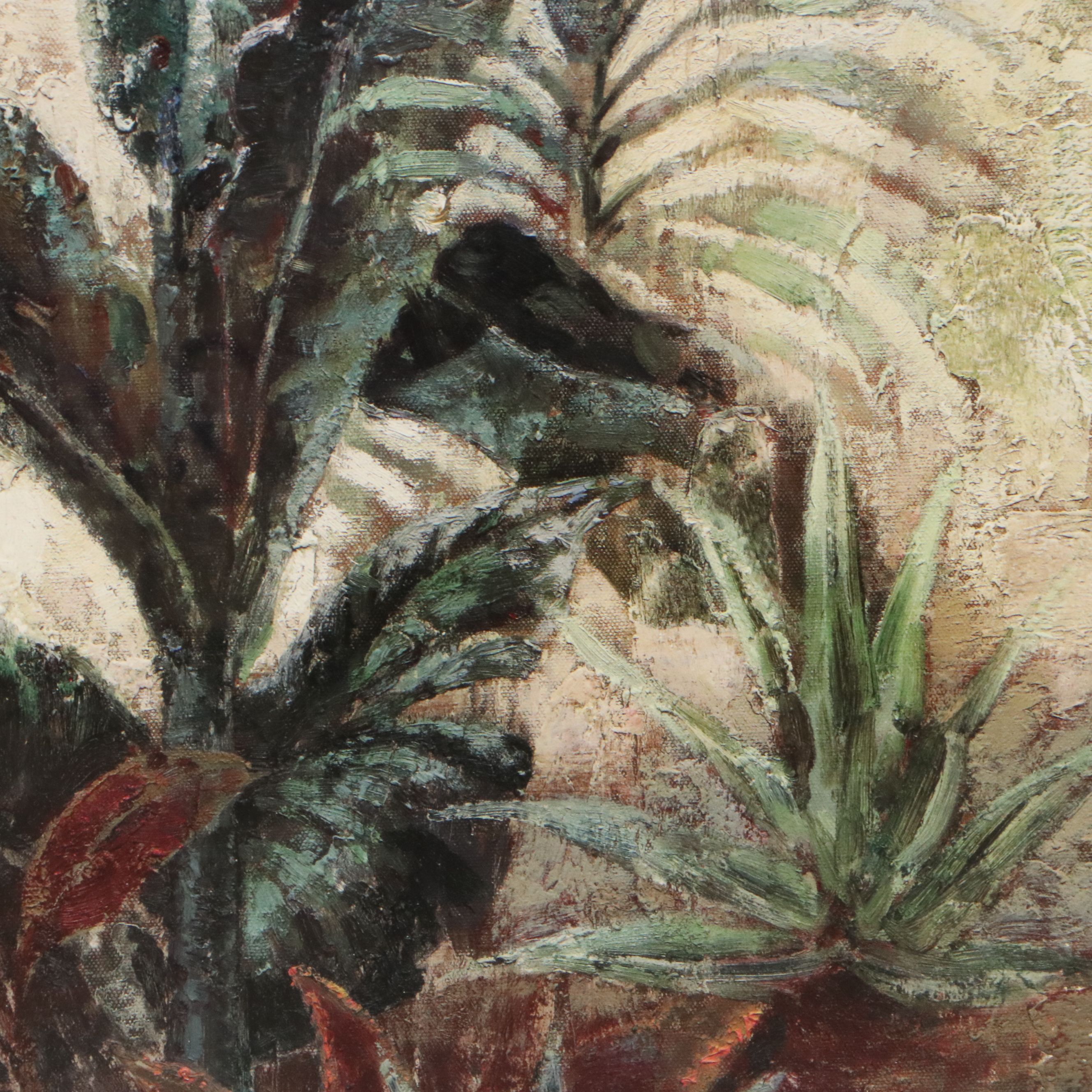 Eduardo Moreau Offset Lithographs "Exotic Palms I and II," Late 20th Century