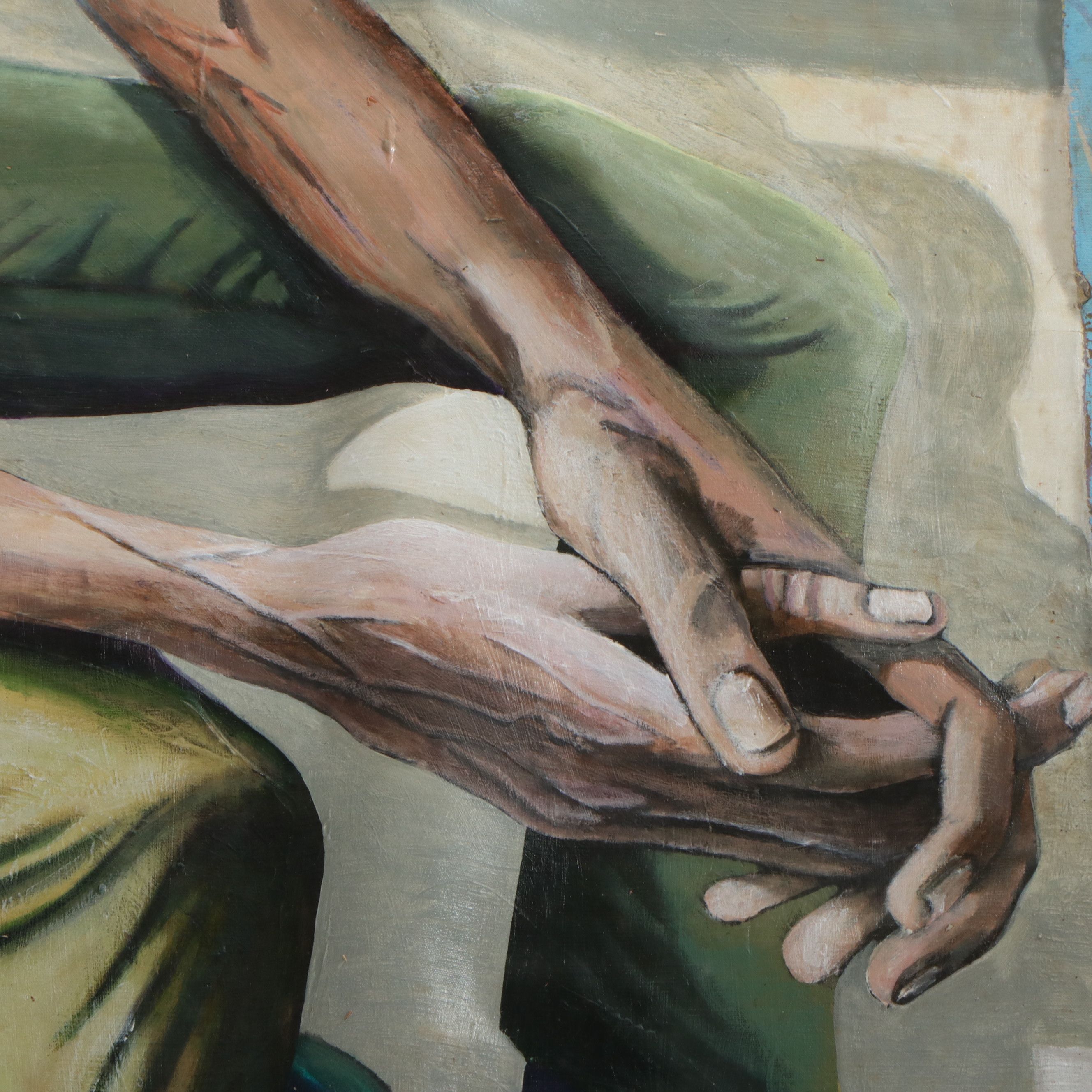 Howard Storm Monumental Acrylic Painting on Canvas of Male Figure