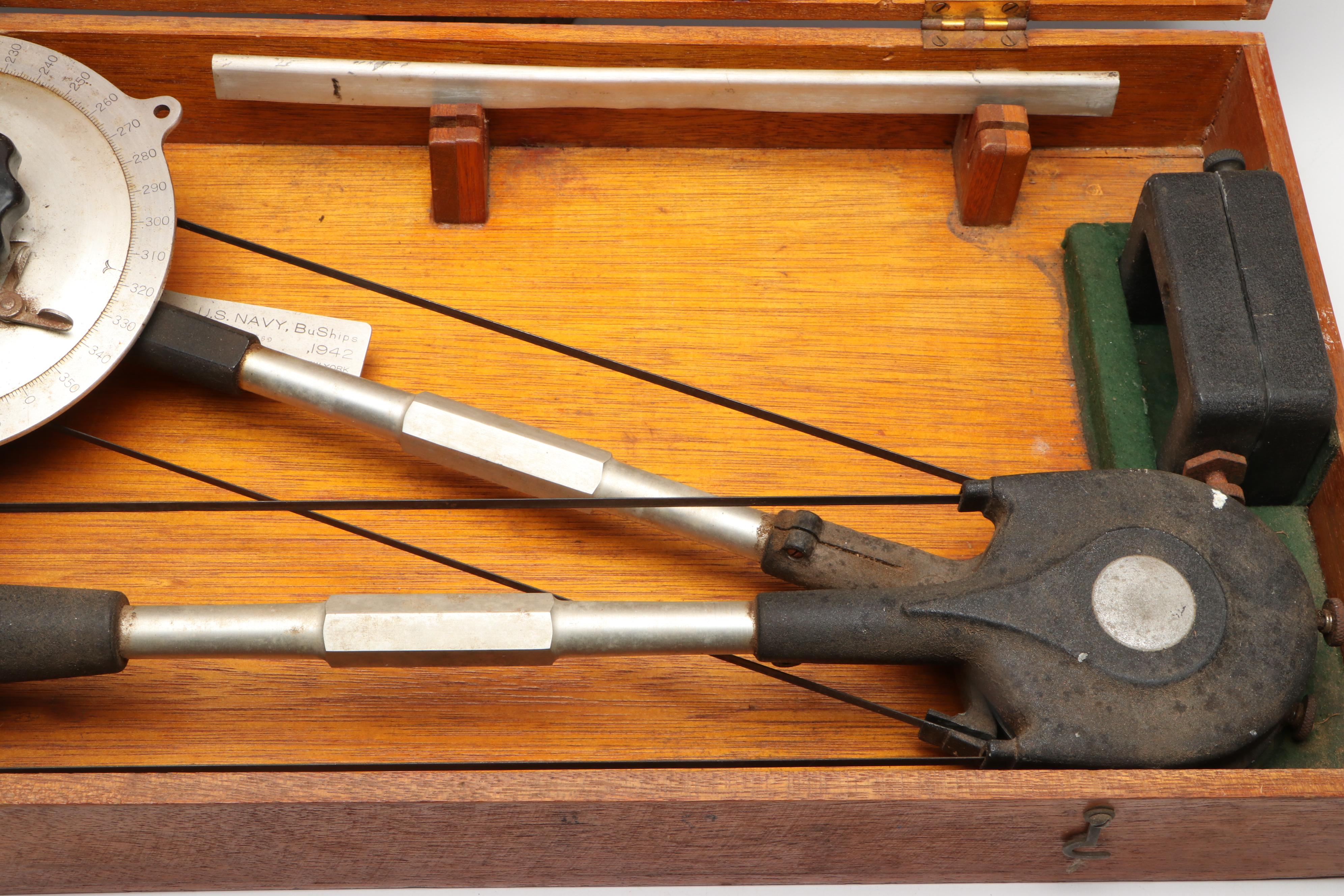 Bruning-Wallace US Navy Drafting Machine with Leroy Lettering Set and More