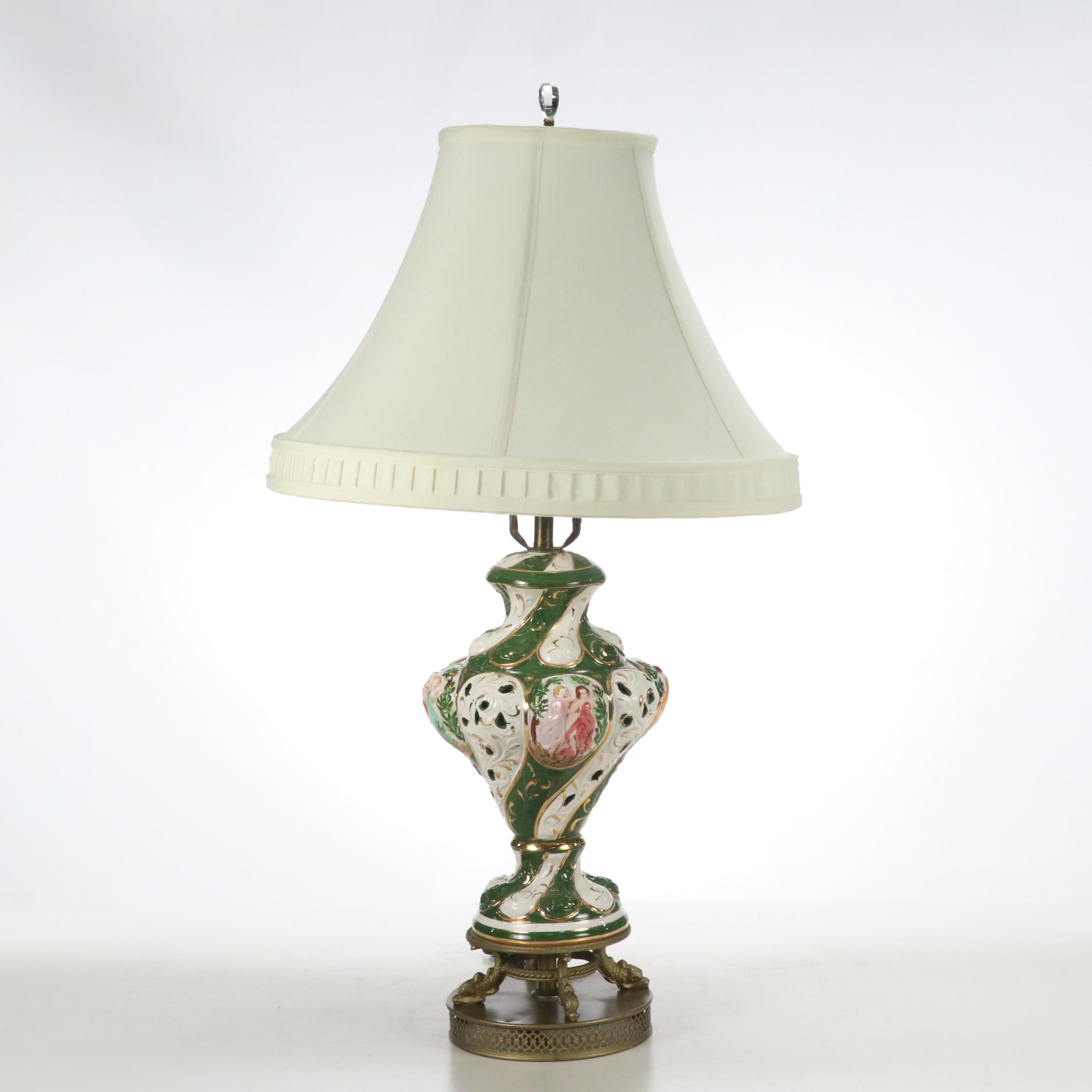 Italian Capodimonte Style Table Lamps, Mid to Late 20th Century