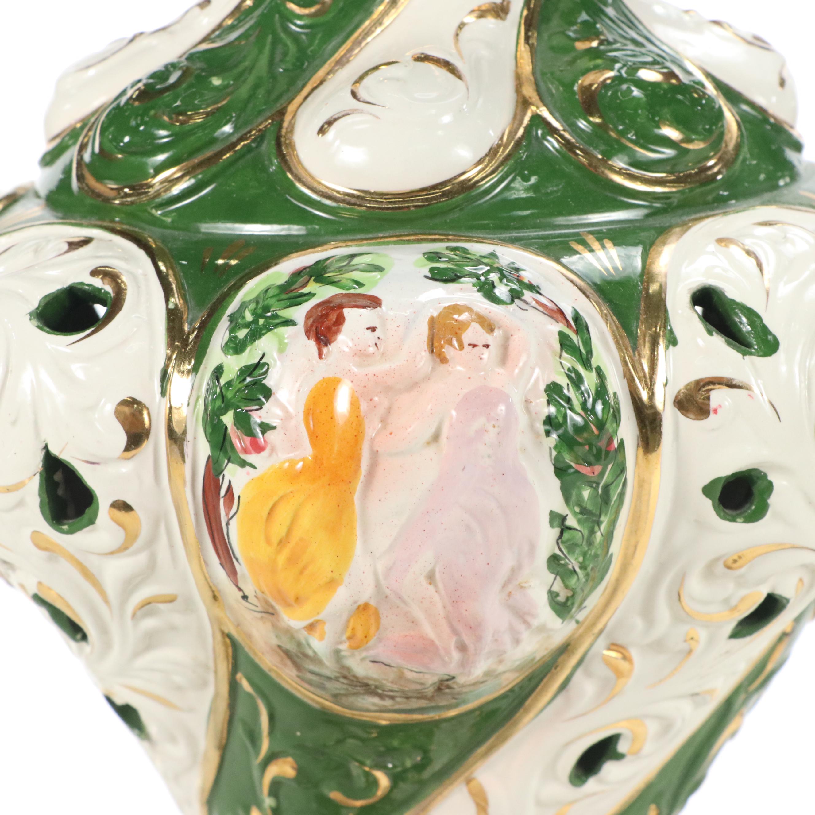 Italian Capodimonte Style Table Lamps, Mid to Late 20th Century