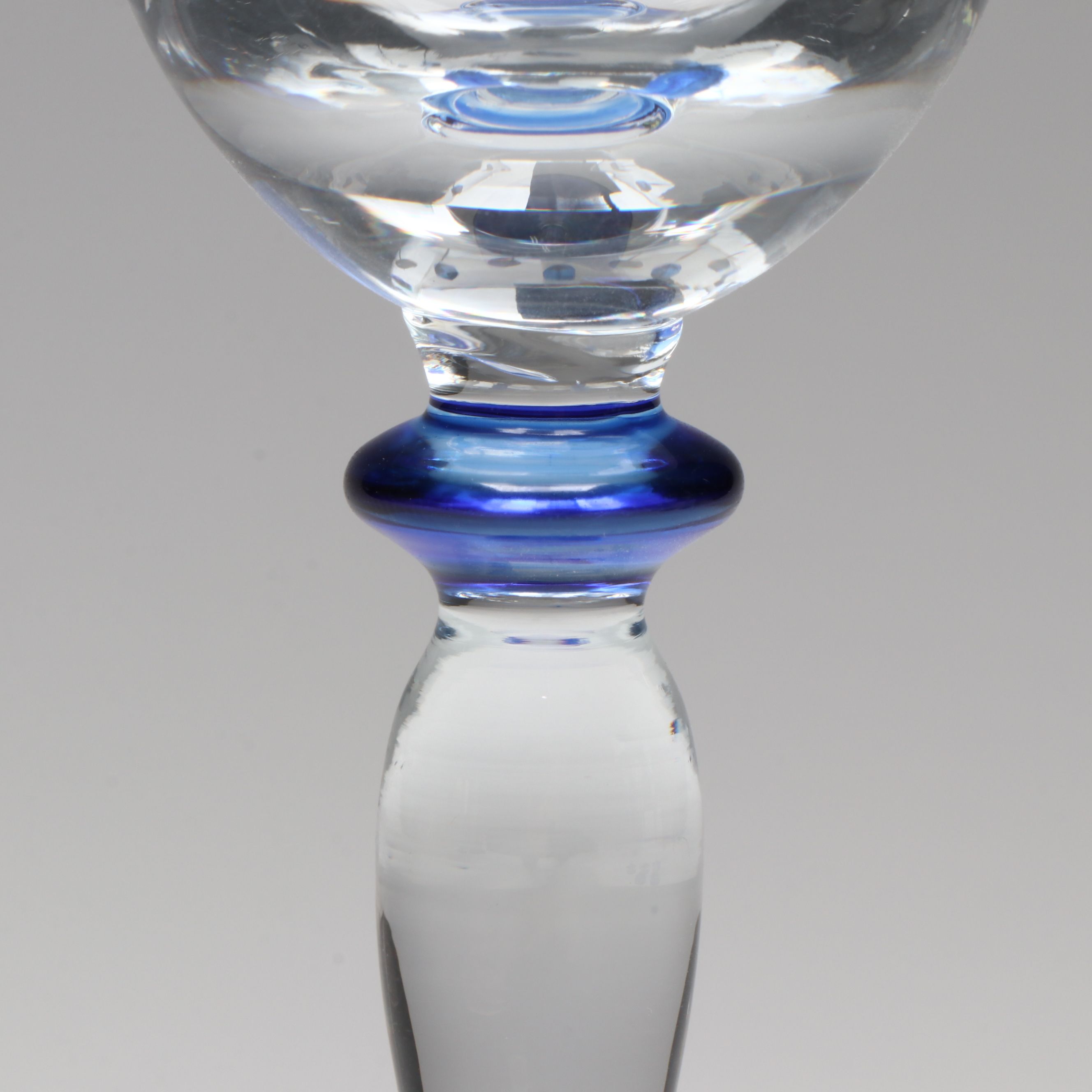 Painted and Etched Glass Champagne Flutes