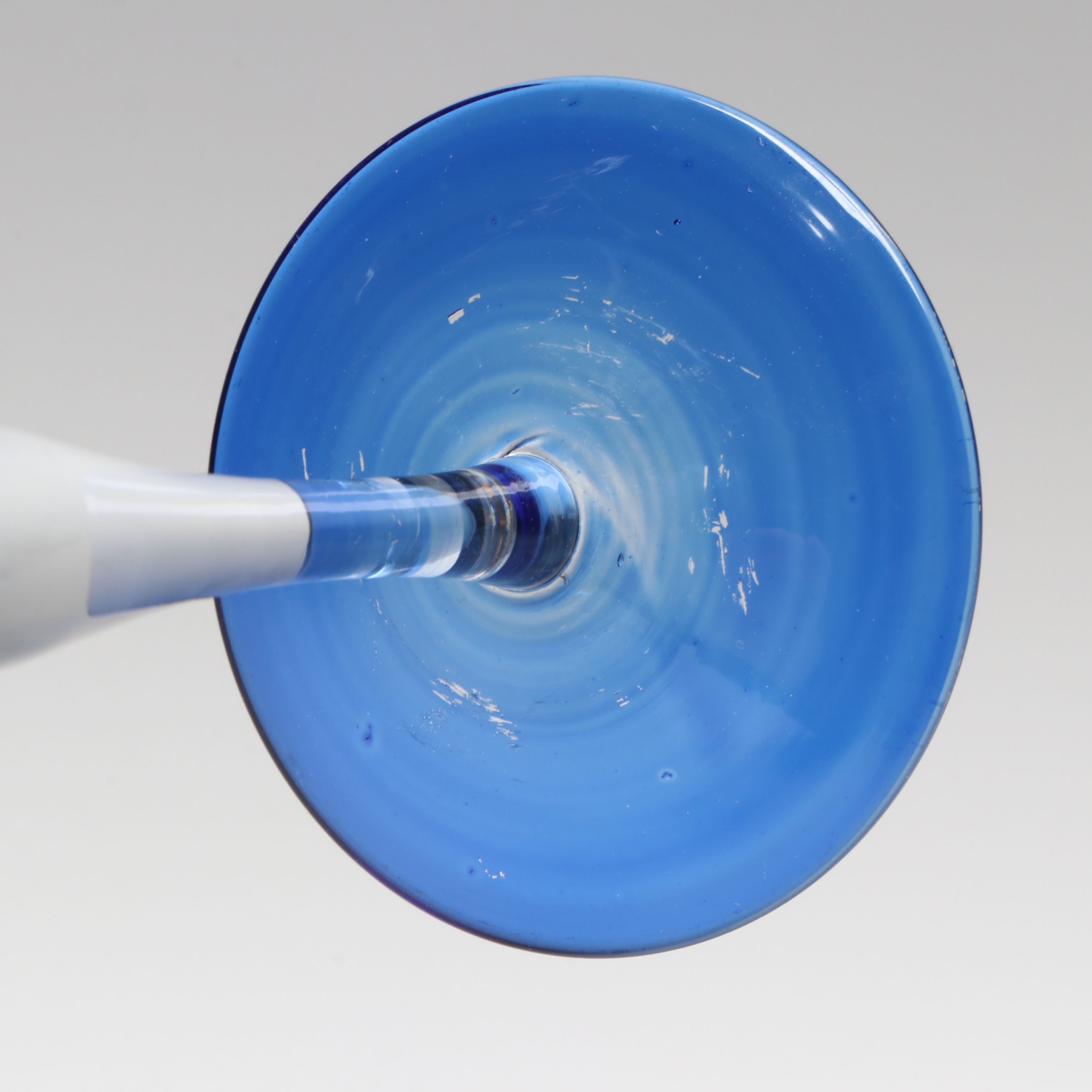 Painted and Etched Glass Champagne Flutes