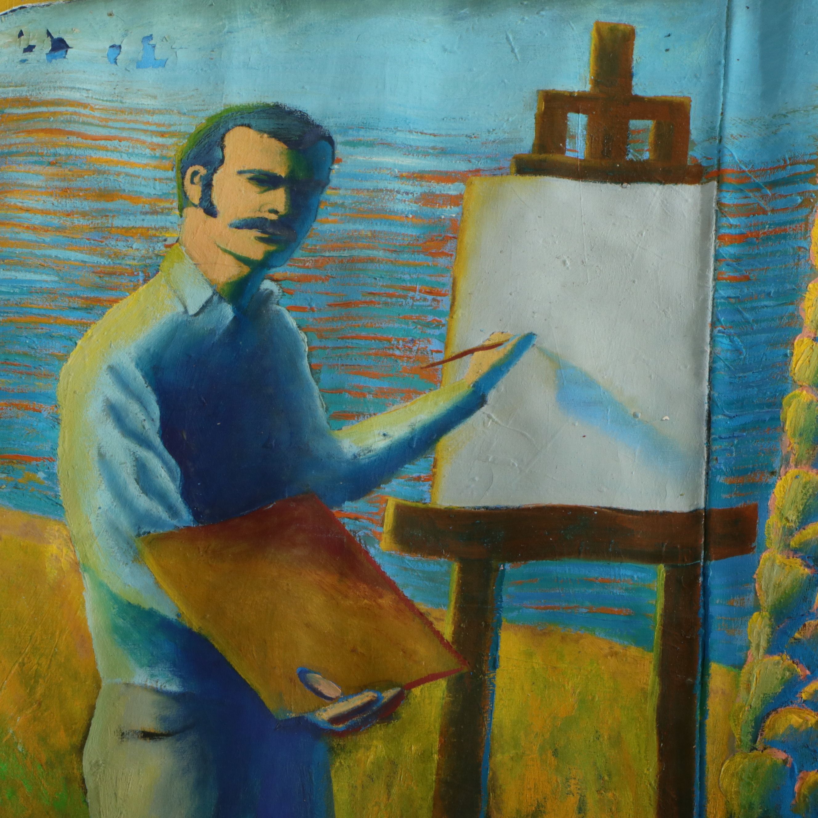 Howard Storm Monumental Acrylic Painting "Manakin & Artist"