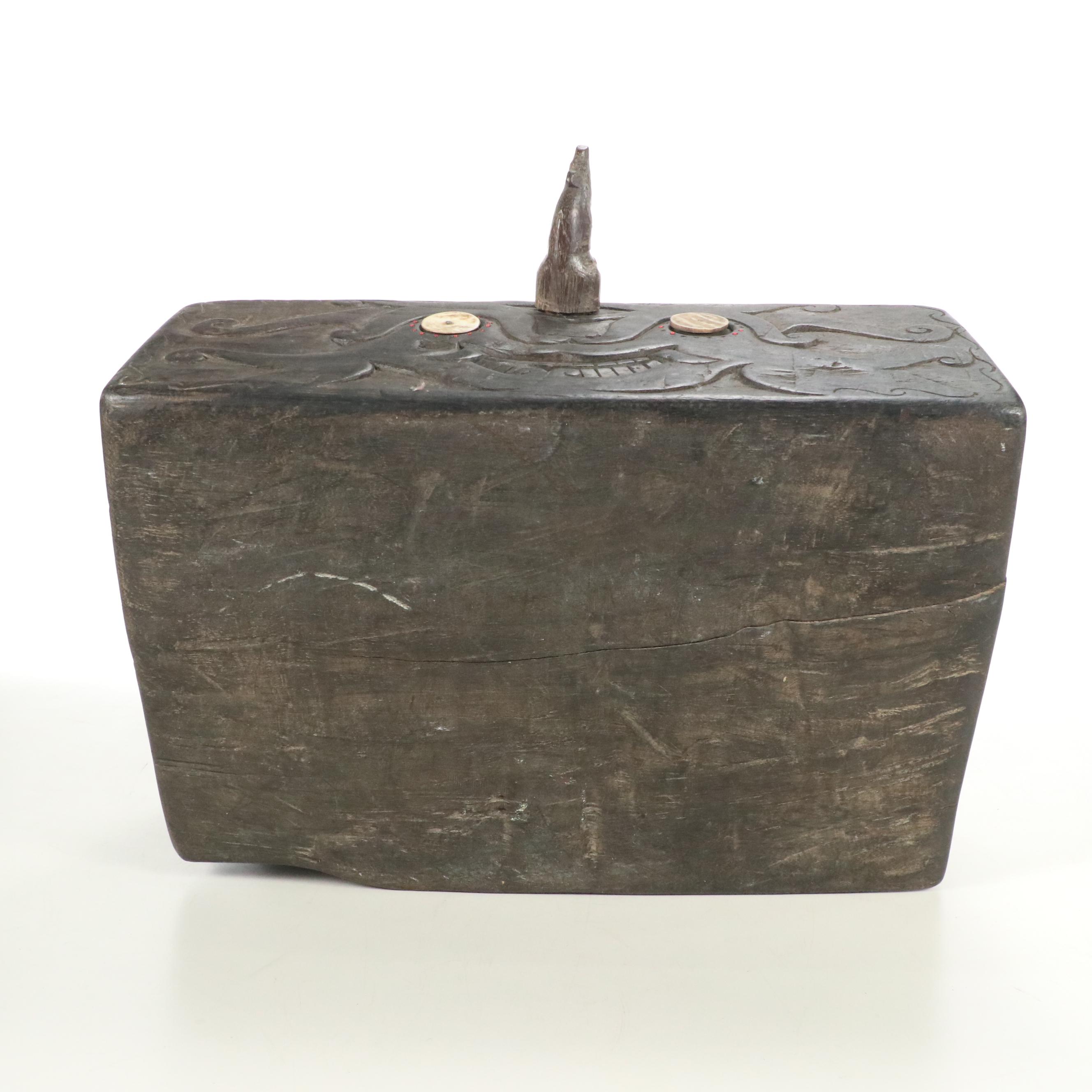 Southeast Asian or Oceanic Indigenous Hand-Carved Wood Chest