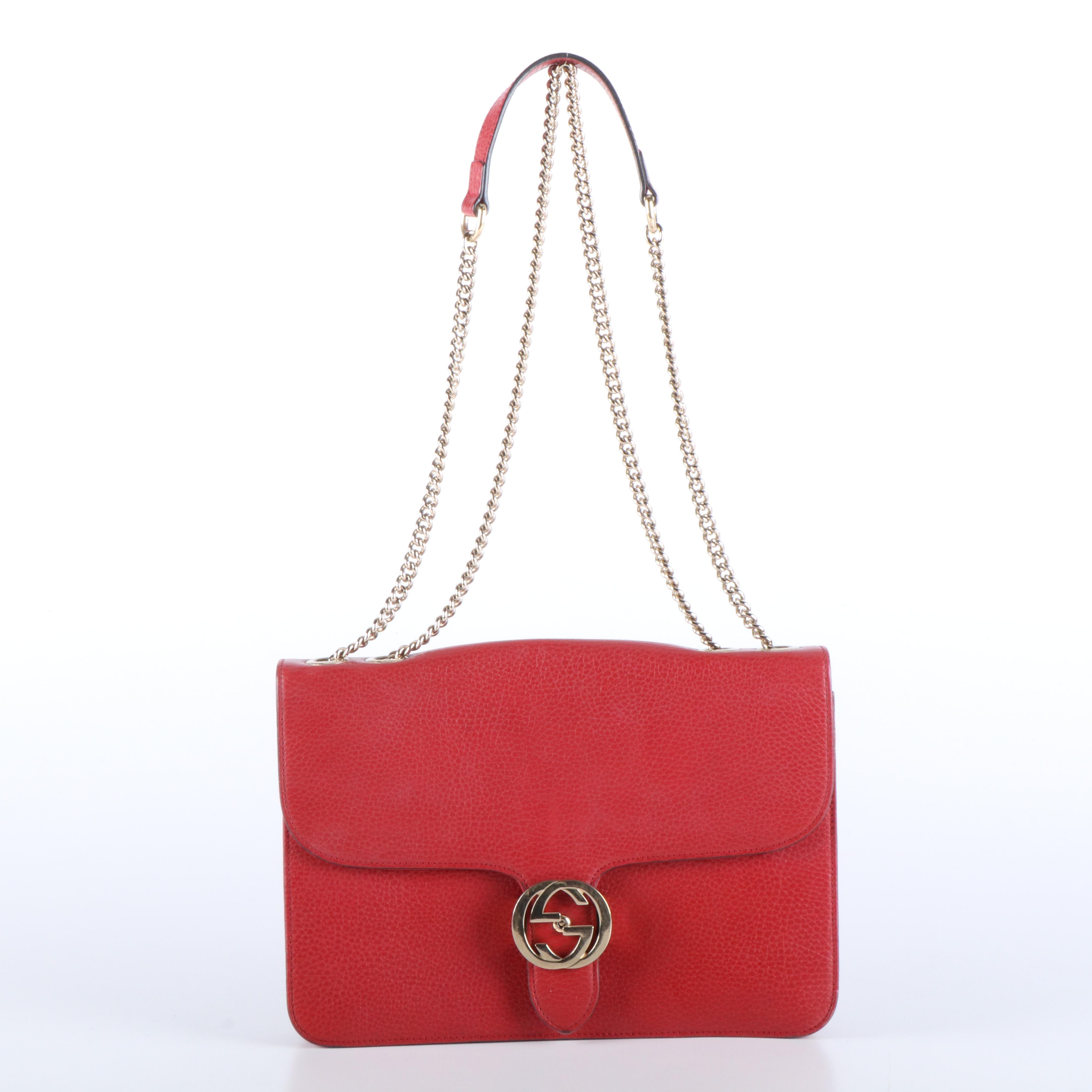 Gucci Interlocking G Calfskin Dollar Shoulder Bag