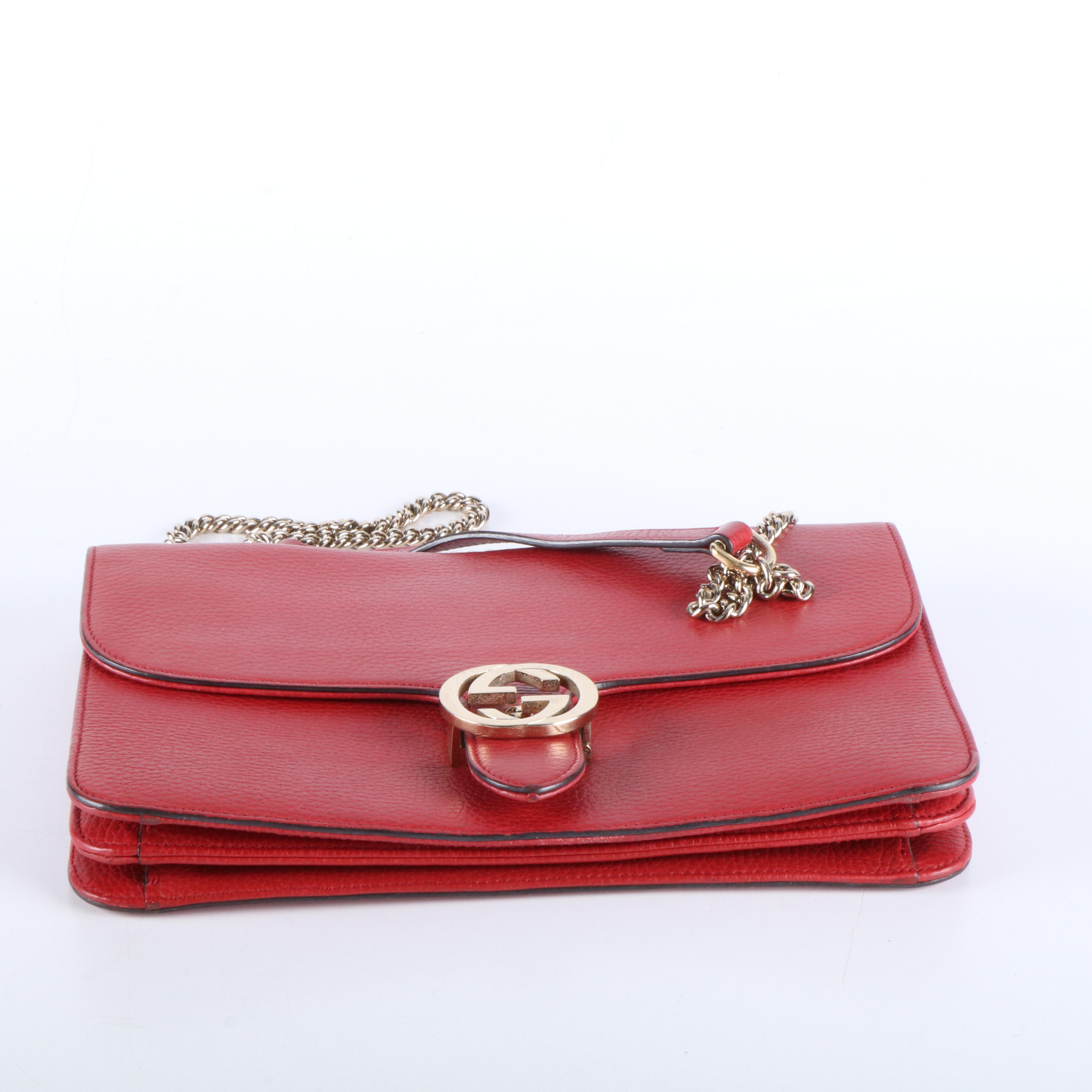 Gucci Interlocking G Calfskin Dollar Shoulder Bag