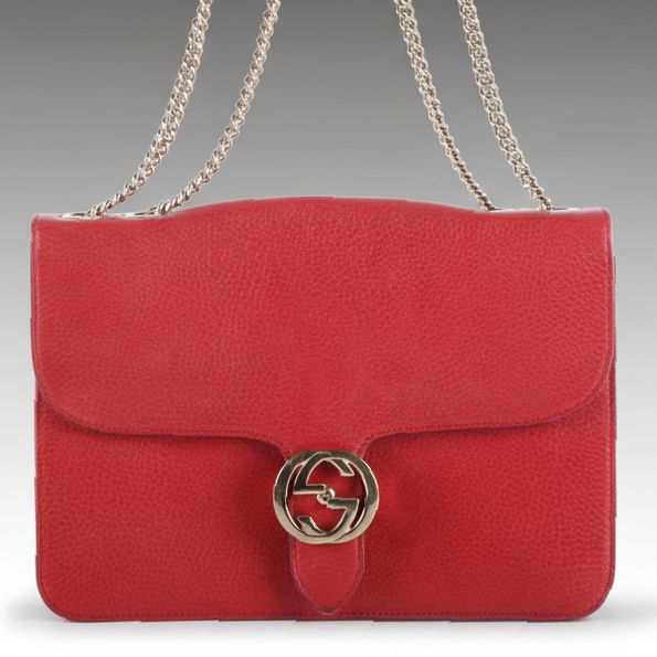 Gucci Interlocking G Calfskin Dollar Shoulder Bag