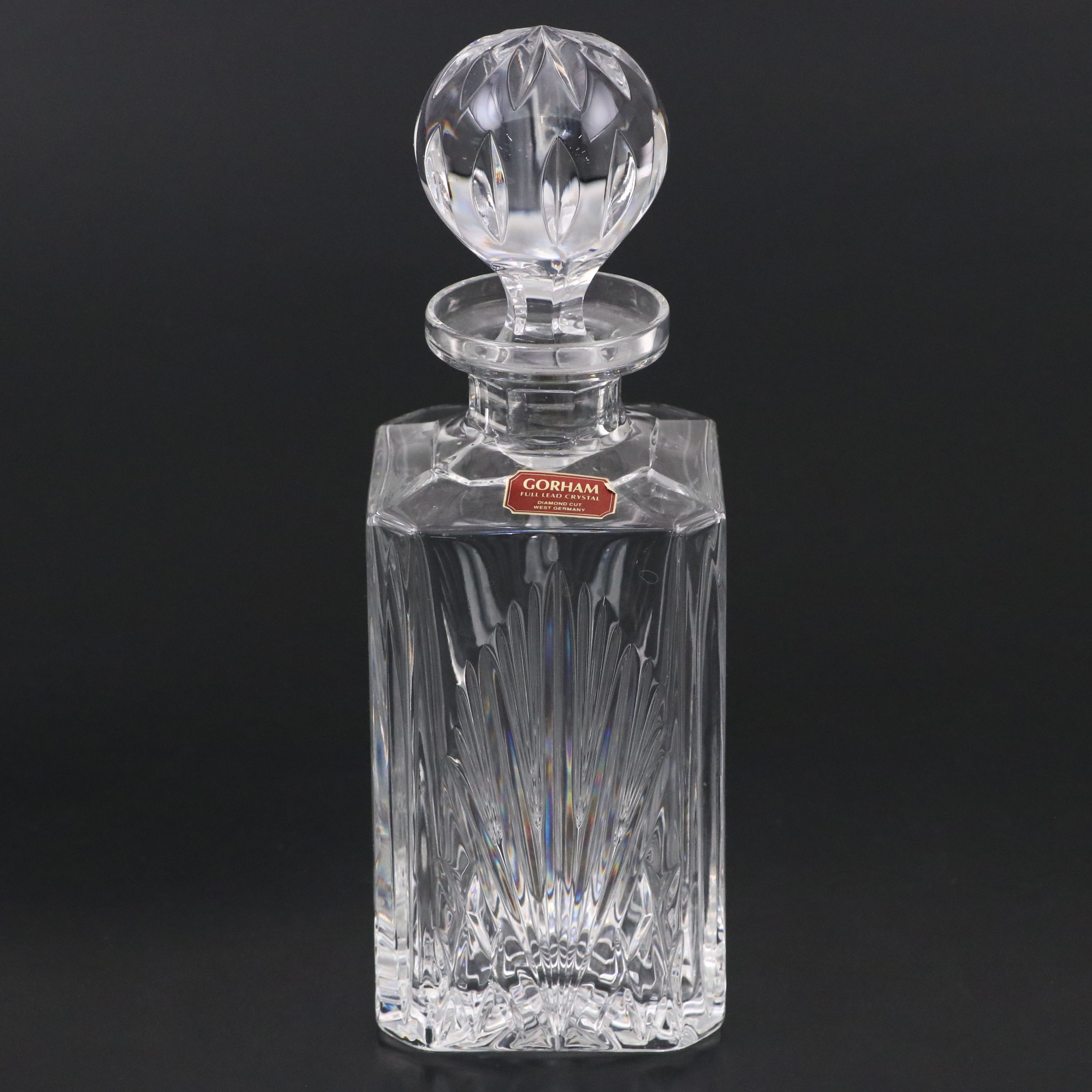 Gorham "Cherrywood Clear" Decanter with Ashtray and Silver Plate Tray