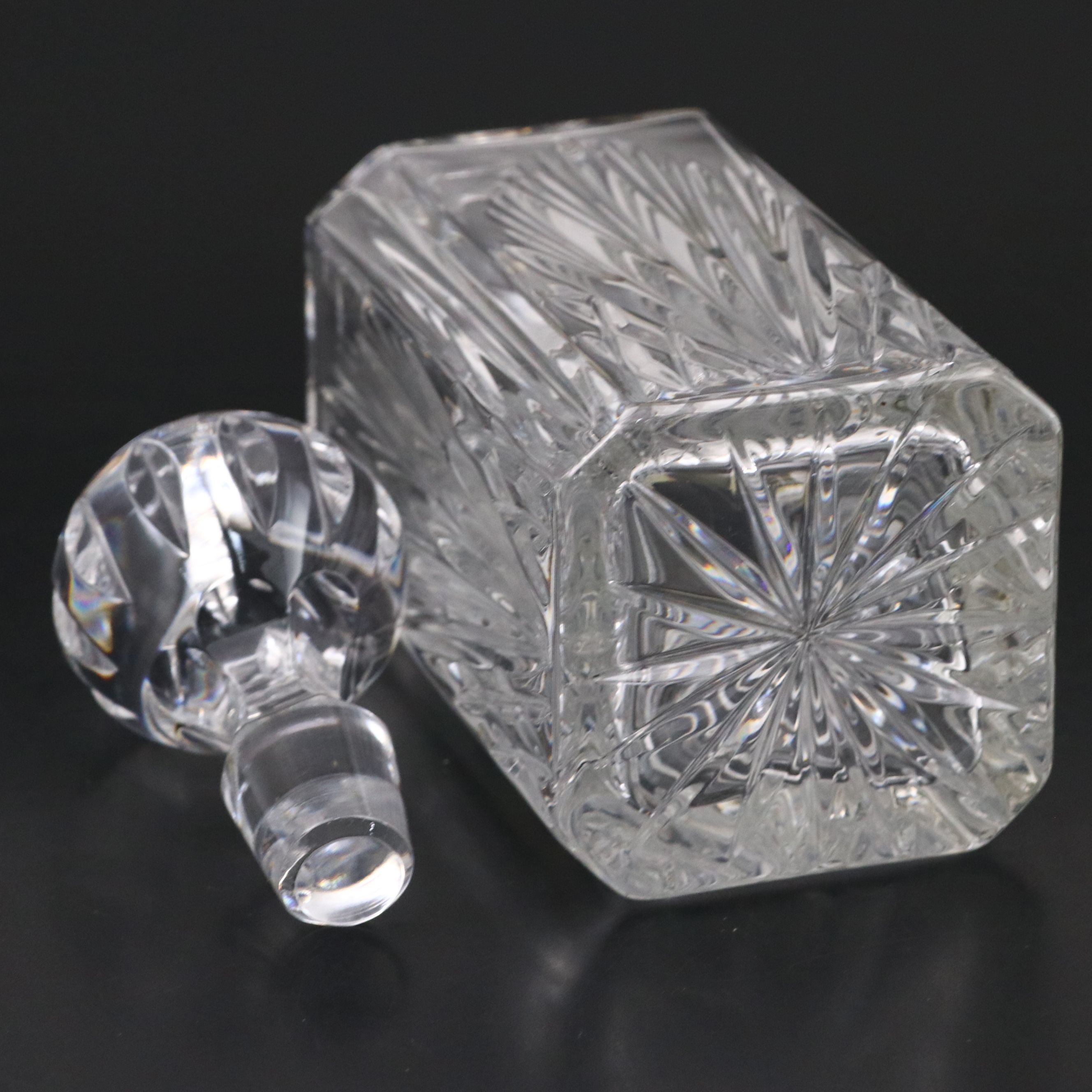 Gorham "Cherrywood Clear" Decanter with Ashtray and Silver Plate Tray