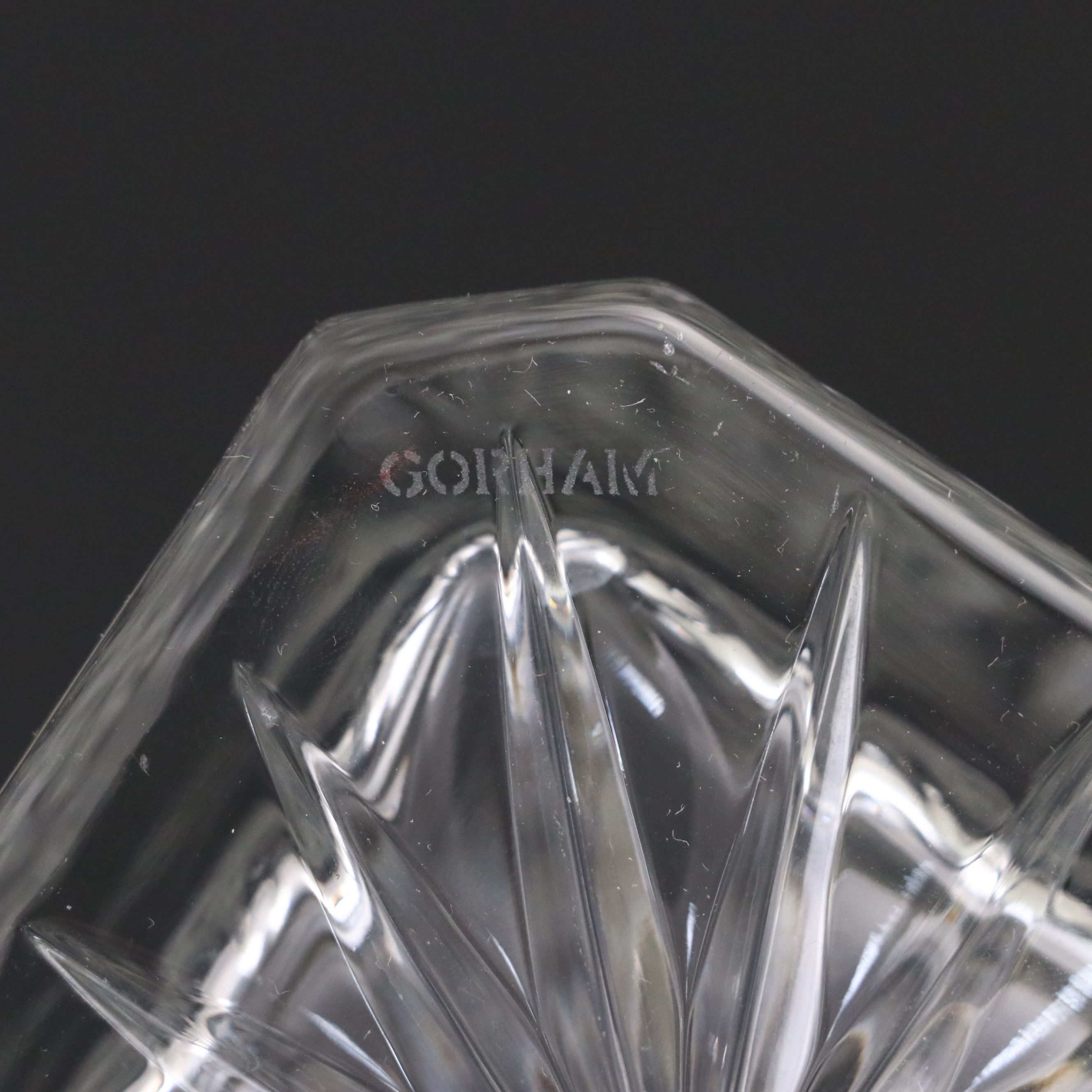 Gorham "Cherrywood Clear" Decanter with Ashtray and Silver Plate Tray