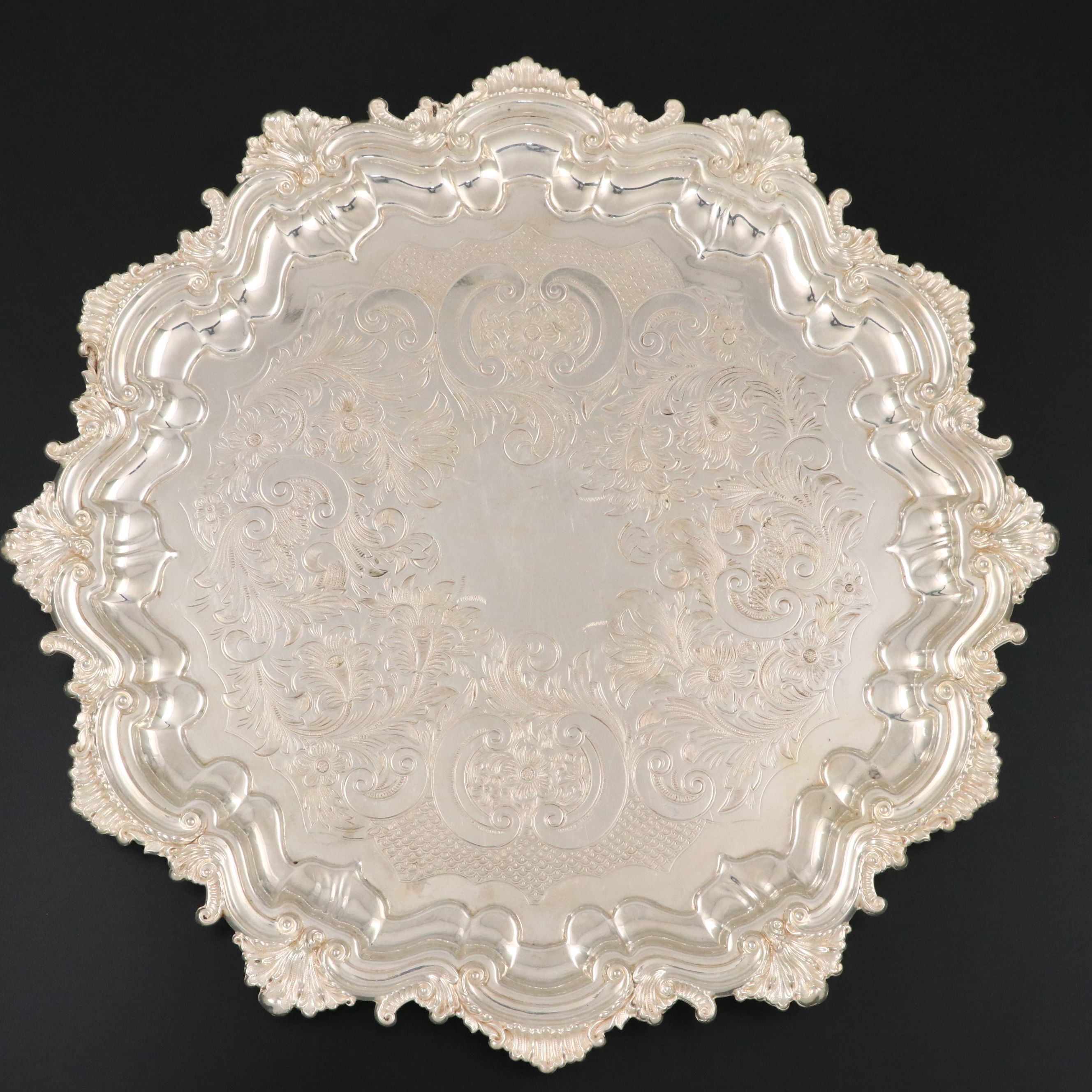 Gorham "Cherrywood Clear" Decanter with Ashtray and Silver Plate Tray