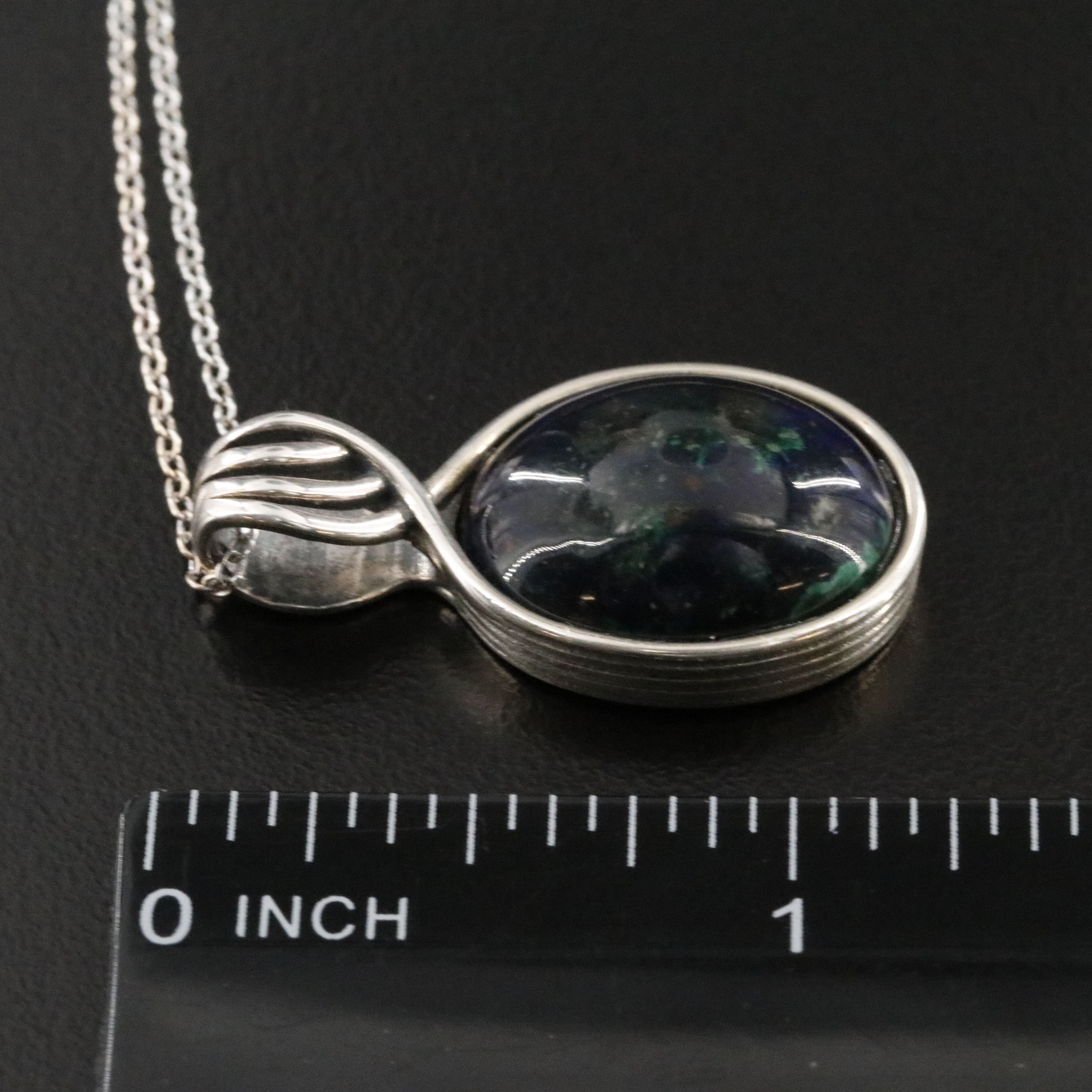 Sterling Azurmalachite Pendant Necklace