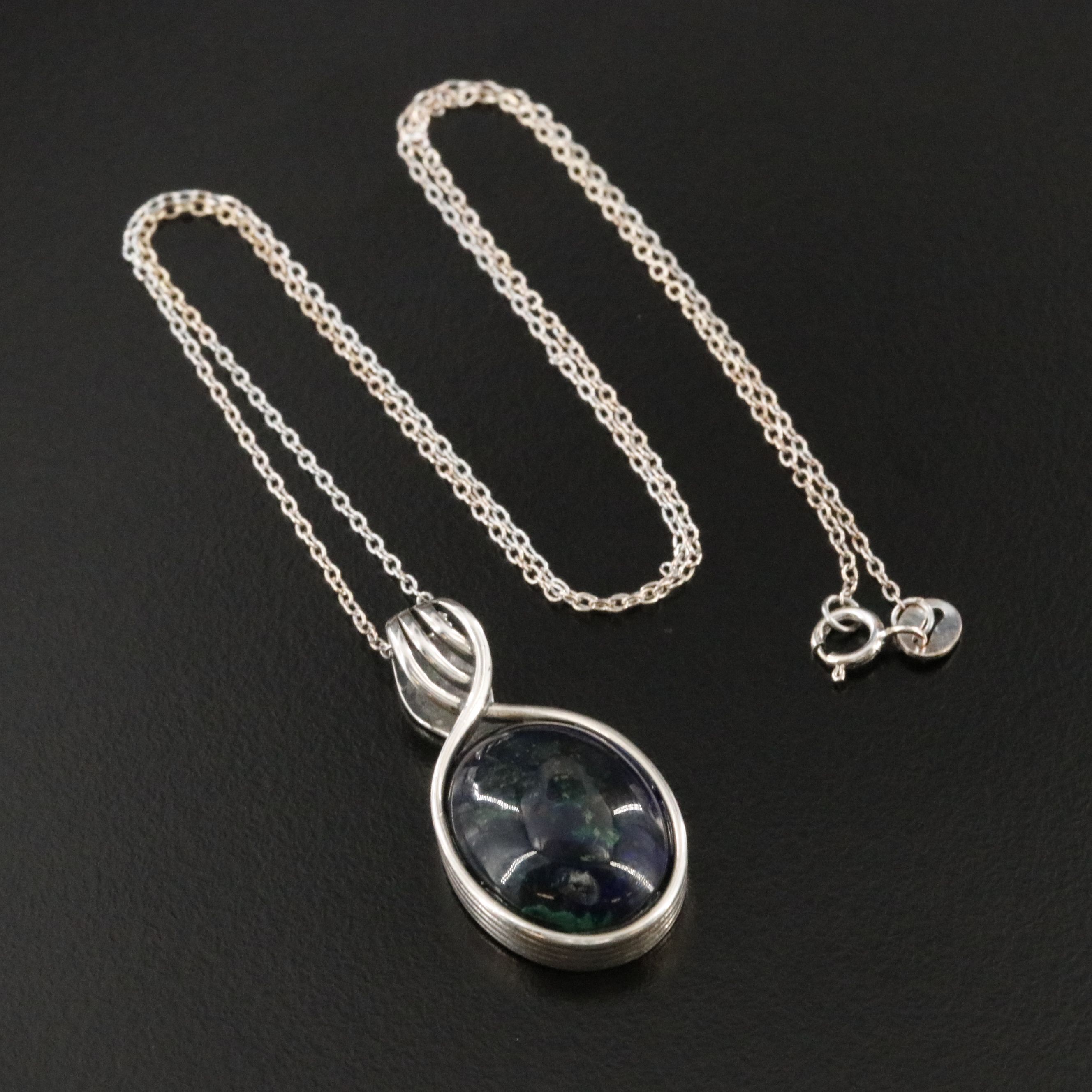 Sterling Azurmalachite Pendant Necklace