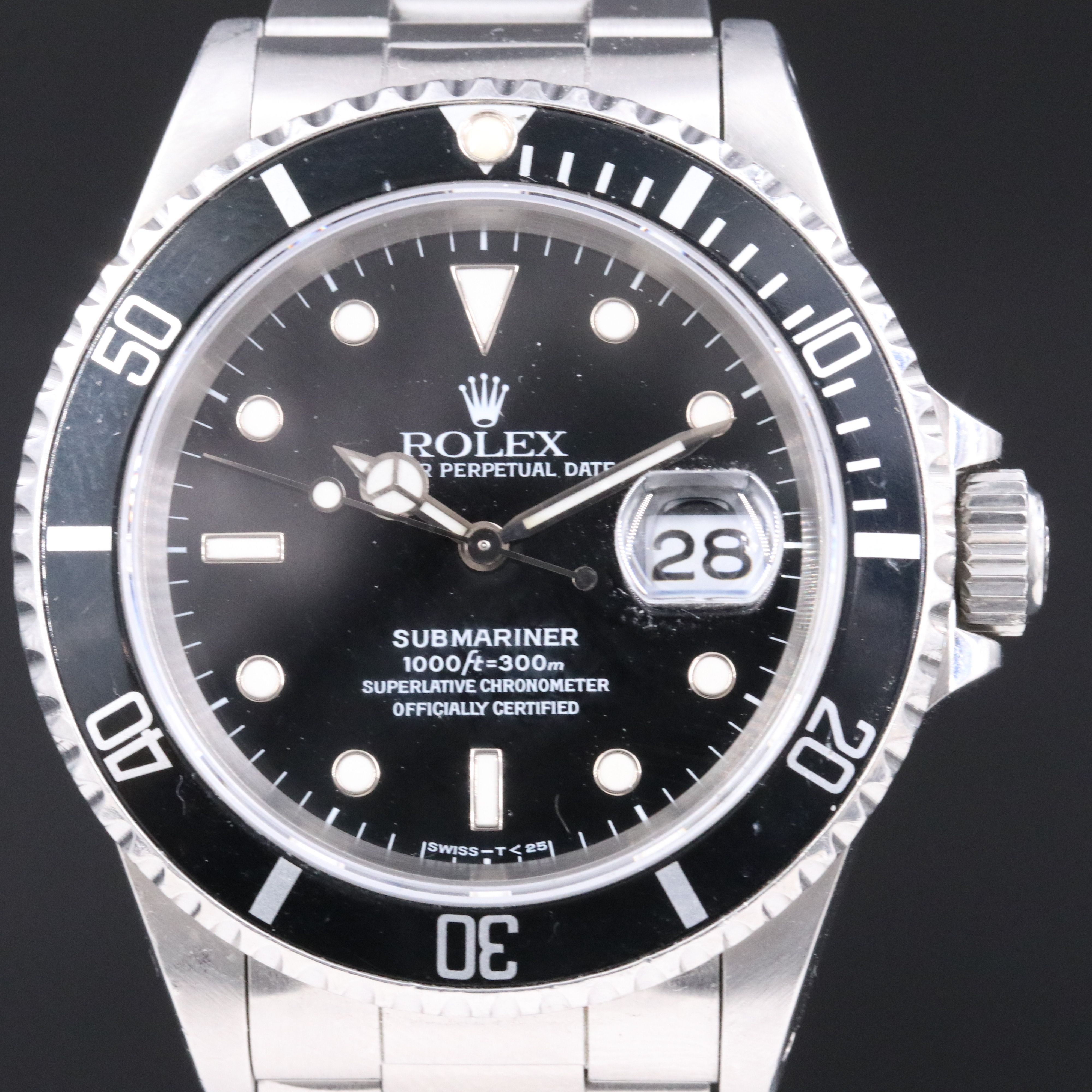 1991 Rolex Submariner Date 40mm St. Steel 16610 Watch