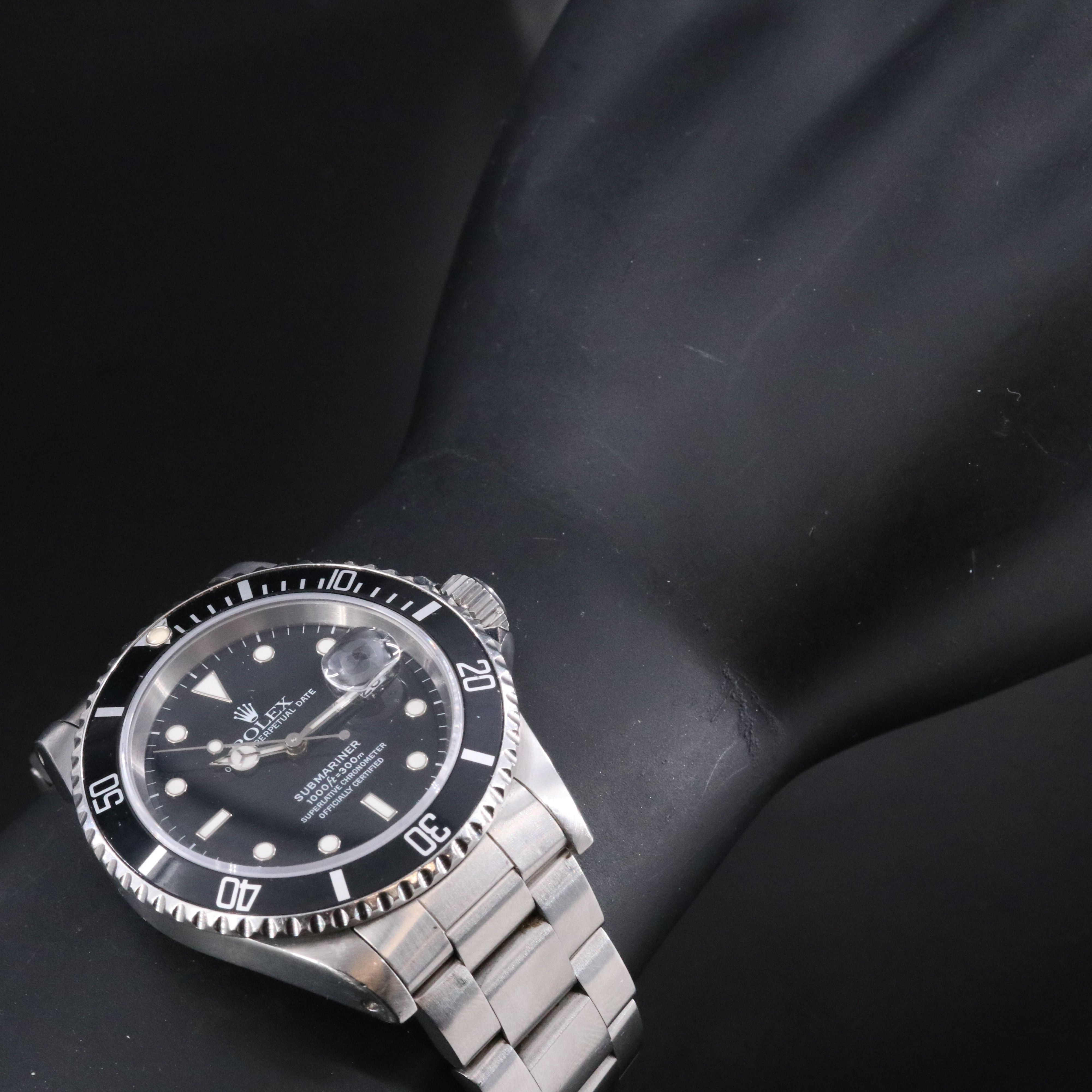 1991 Rolex Submariner Date 40mm St. Steel 16610 Watch