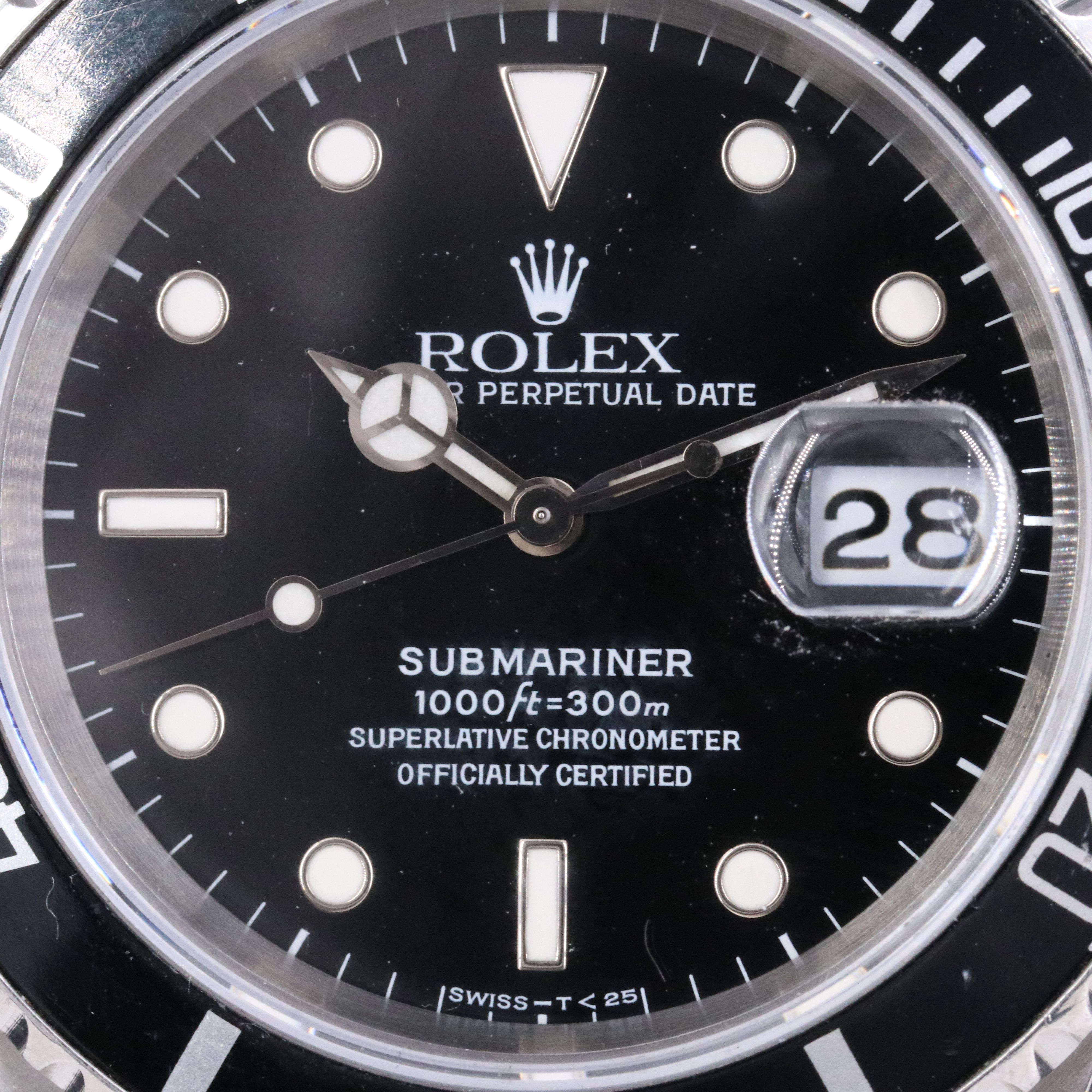 1991 Rolex Submariner Date 40mm St. Steel 16610 Watch
