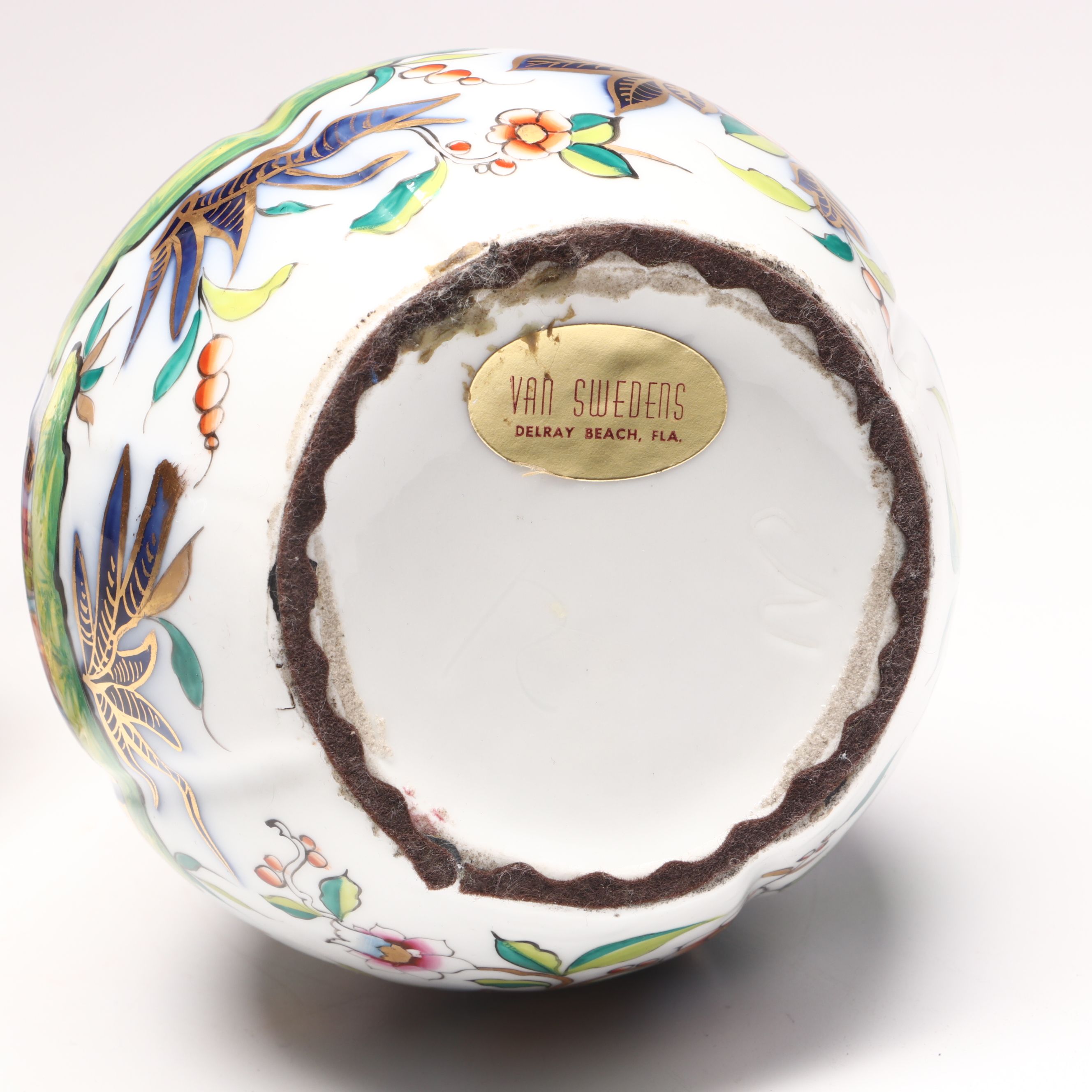 French Chinoiserie Style Hand-Painted Porcelain Bud Vases, Mid-20th Century