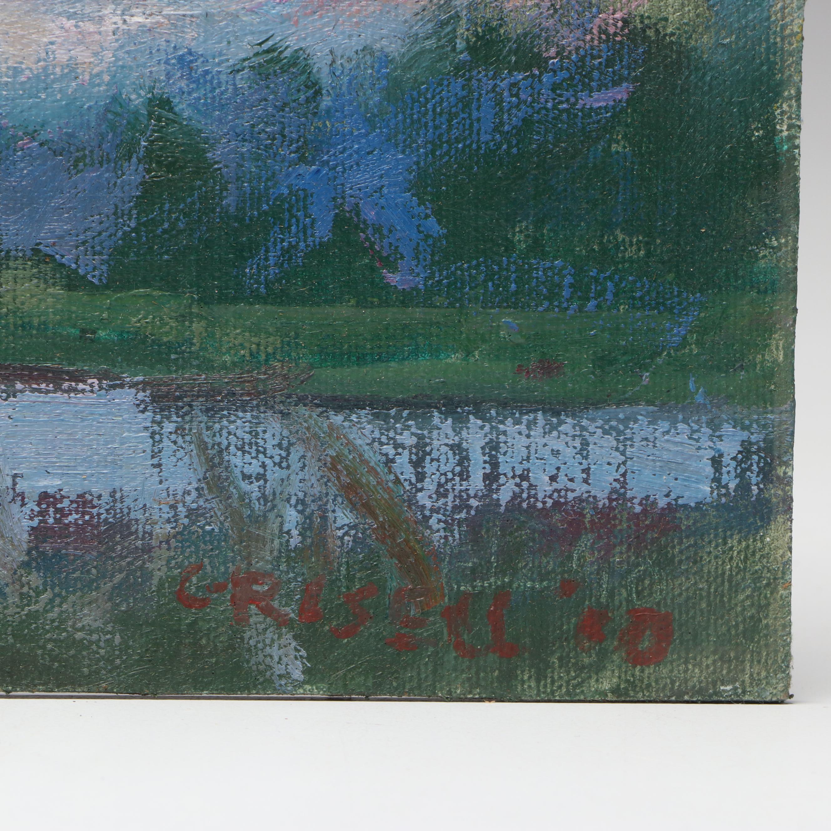 Susan Grisell Sunset Landscape Oil Painting, 2000