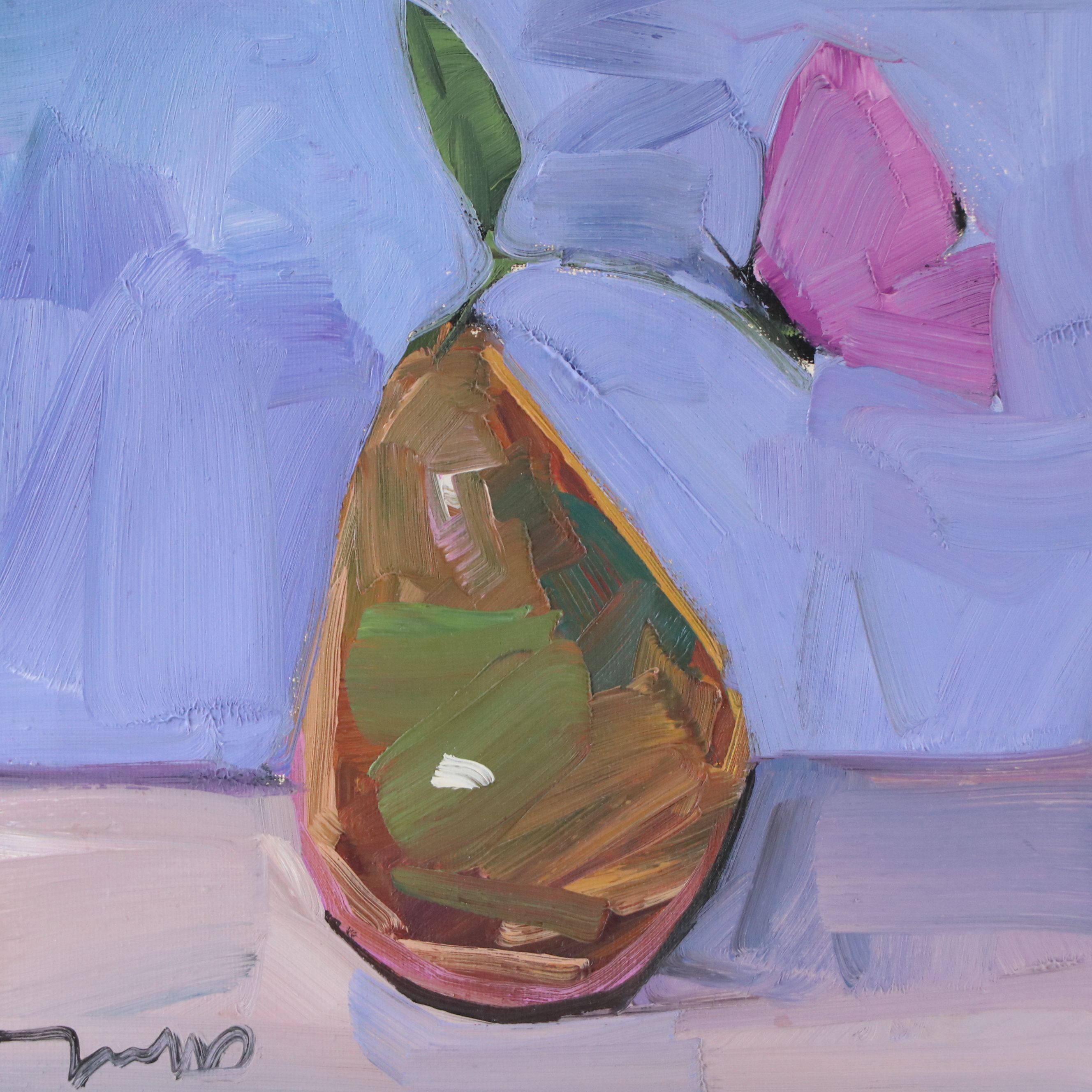 Jose Trujillo Still Life Oil Painting "Green Pear," 2021