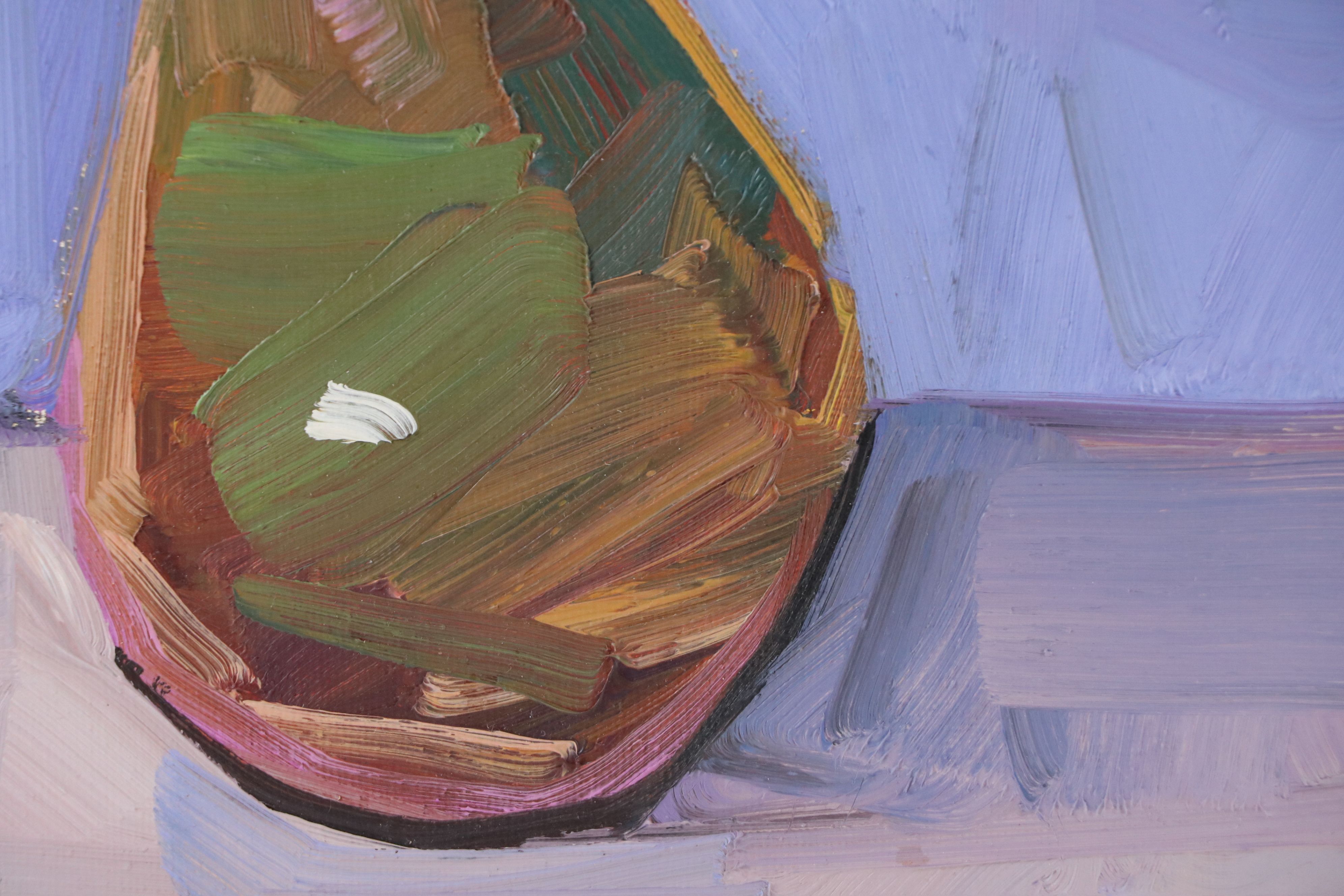 Jose Trujillo Still Life Oil Painting "Green Pear," 2021