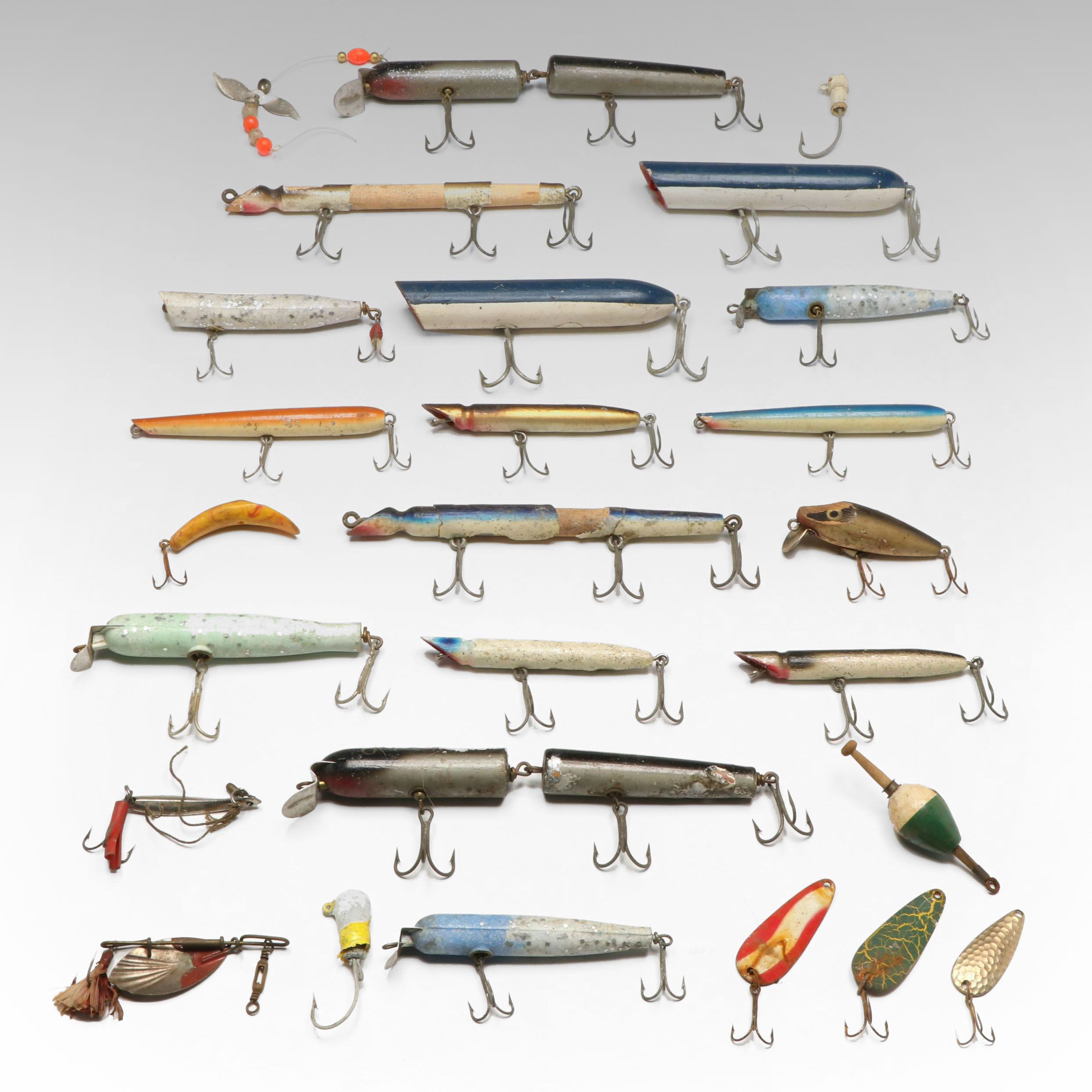 Metal, Wood, and Plastic Fishing Lures